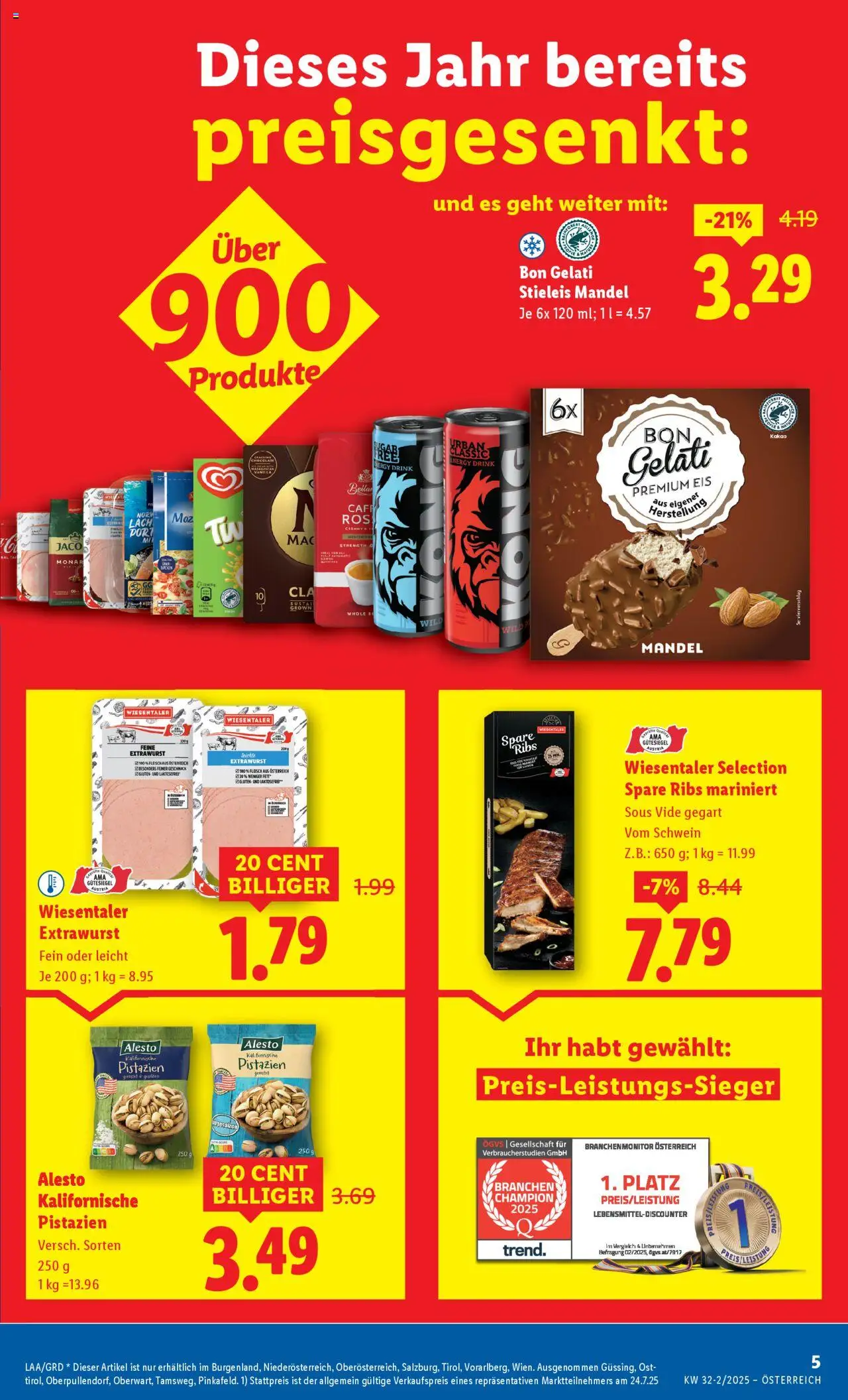 Lidl Flugblatt - Altenmarkt im Pongau, St. Johann im Pongau, Zell am See gültig ab 07.08.2025 | Seite: 7 | Produkte: Eis
