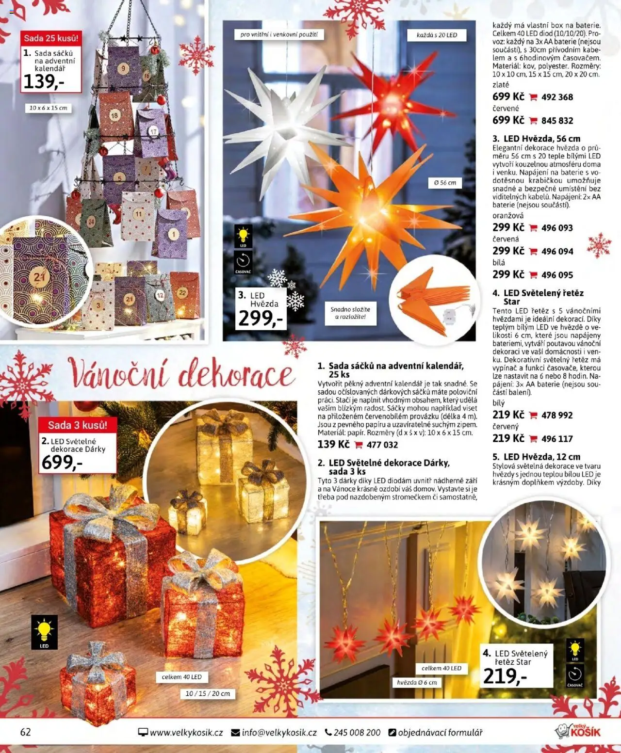 Velký Košík katalog říjen od 01.10.2025 | Strana: 62 | Produkty: Světelný řetěz, Časovač, Baterie, Vánoční dekorace
