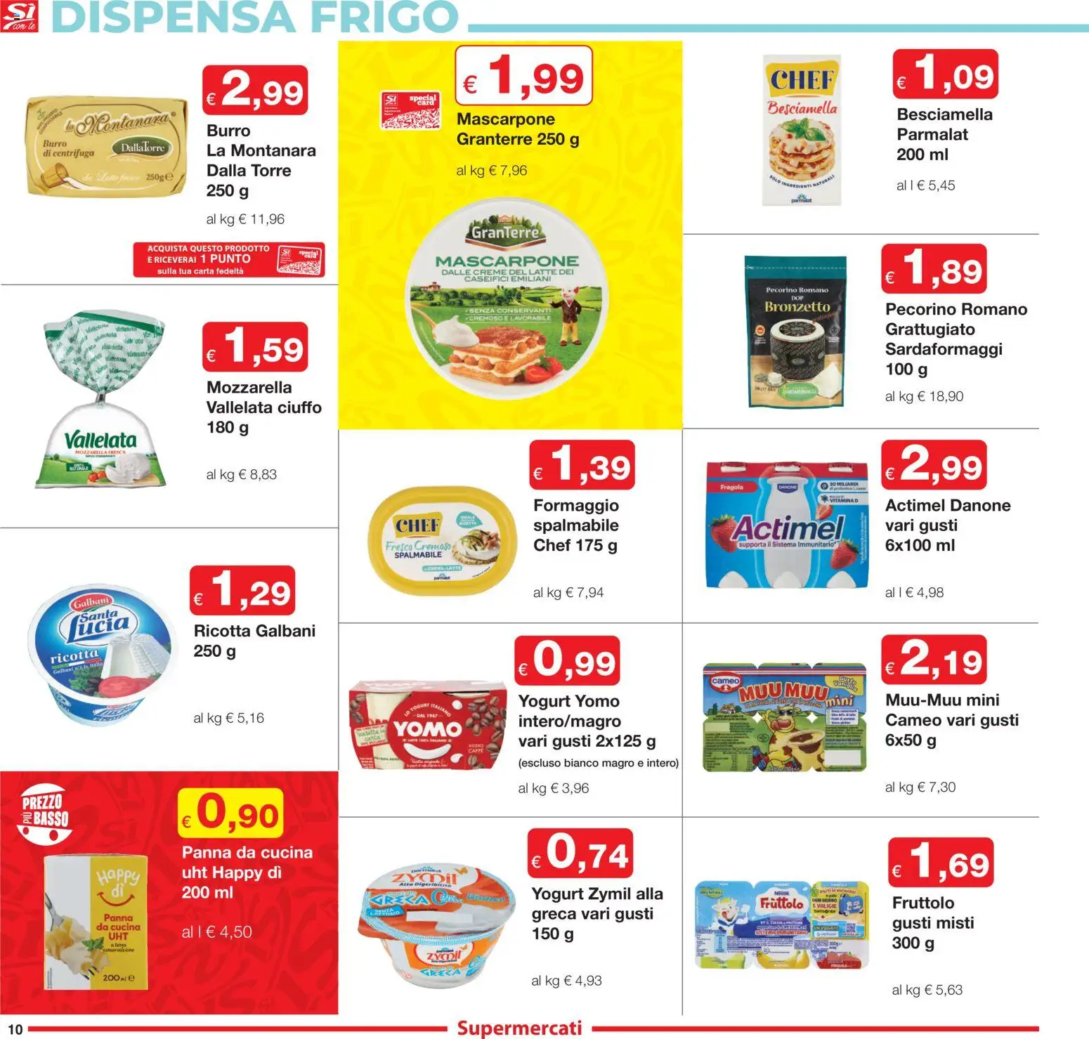 Volantino Sì con Te del 27.11.2025 | Pagina: 10 | Prodotti: Centrifuga, Panna, Burro, Besciamella