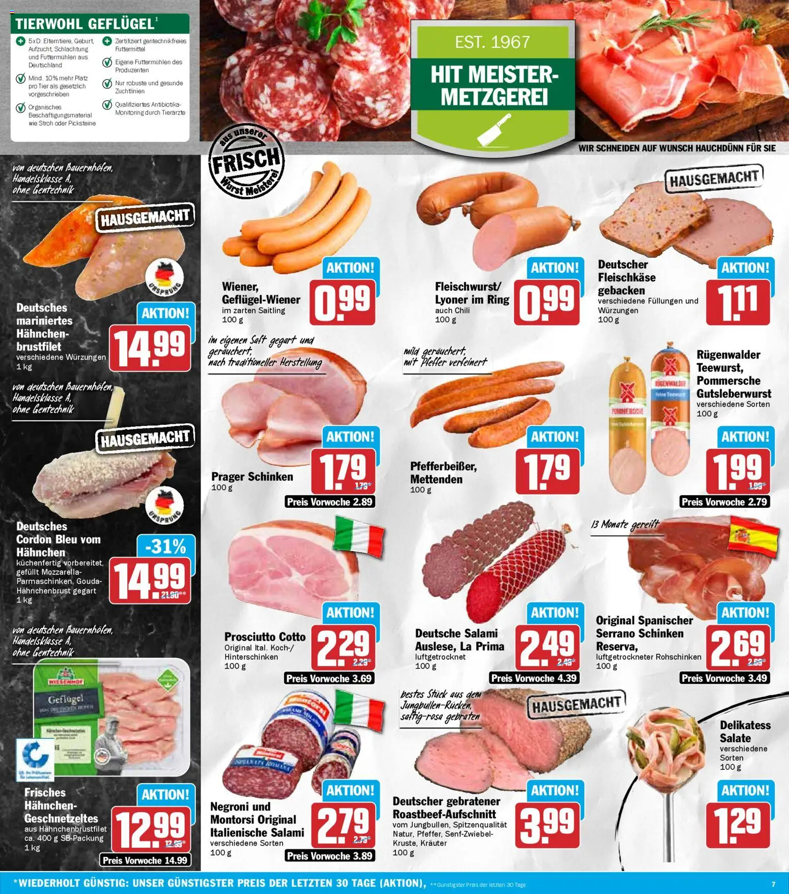 HIT Bayern – gültig ab 29.12.2025 | Seite: 7 | Produkte: Hahnchen, Mozzarella, Schinken, Saft