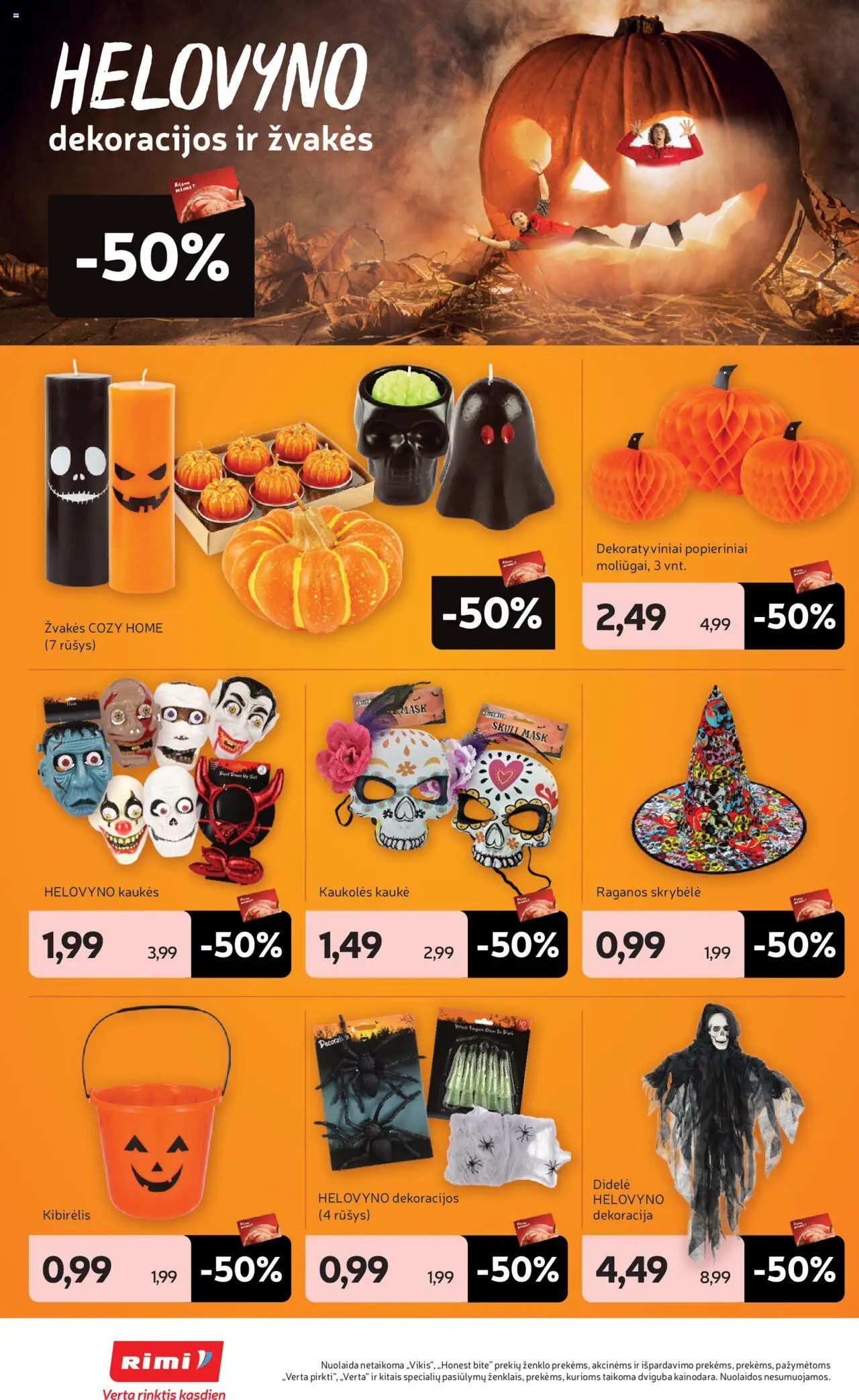 Rimi akcijos nuo 21.10.2025 | Puslapis: 2 | Prekių: Kaukė, Skrybėlė