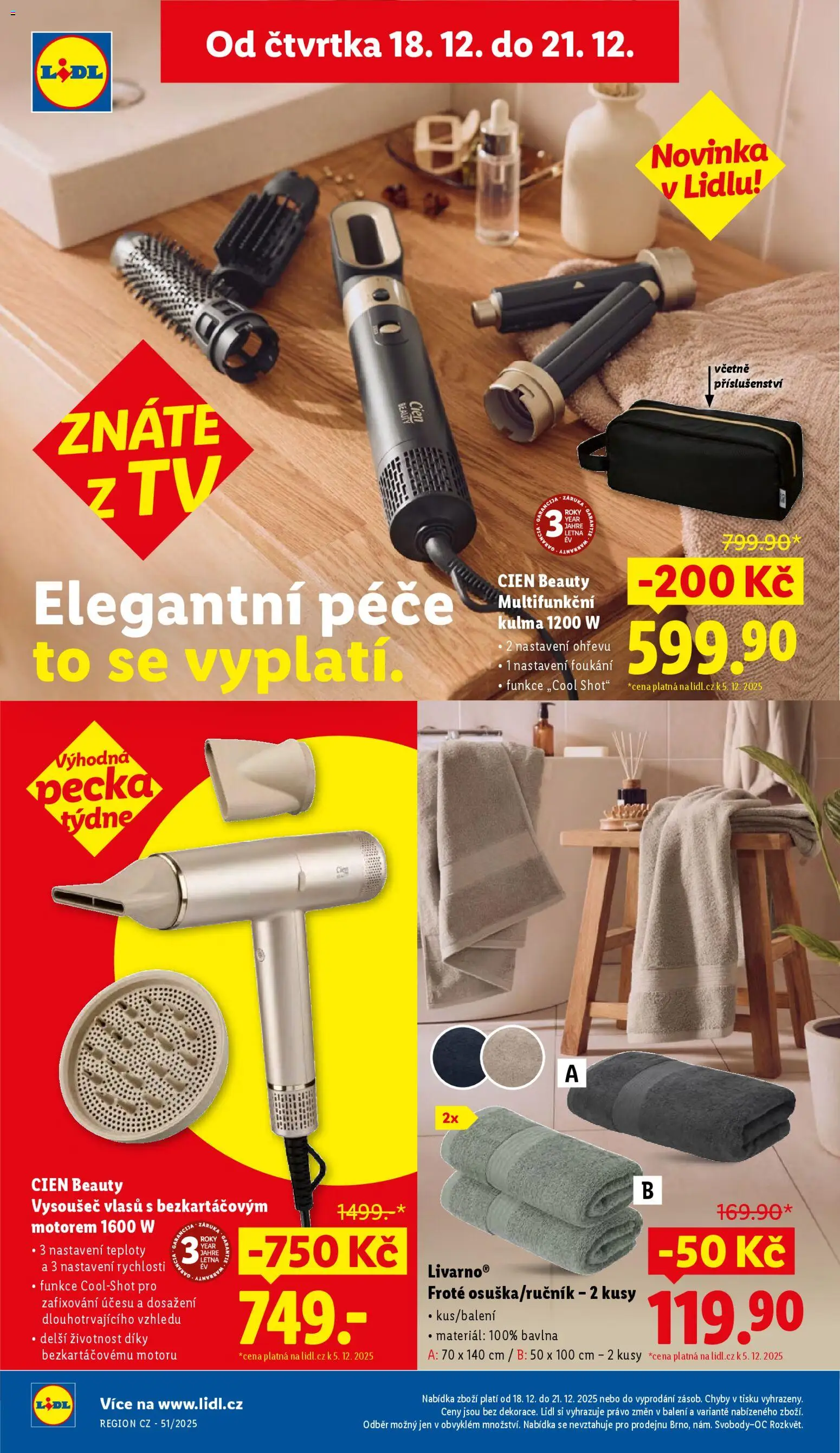 Lidl leták od 18.12.2025 | Strana: 34 | Produkty: Cien, Tv, Kulma, Vysoušeč vlasů