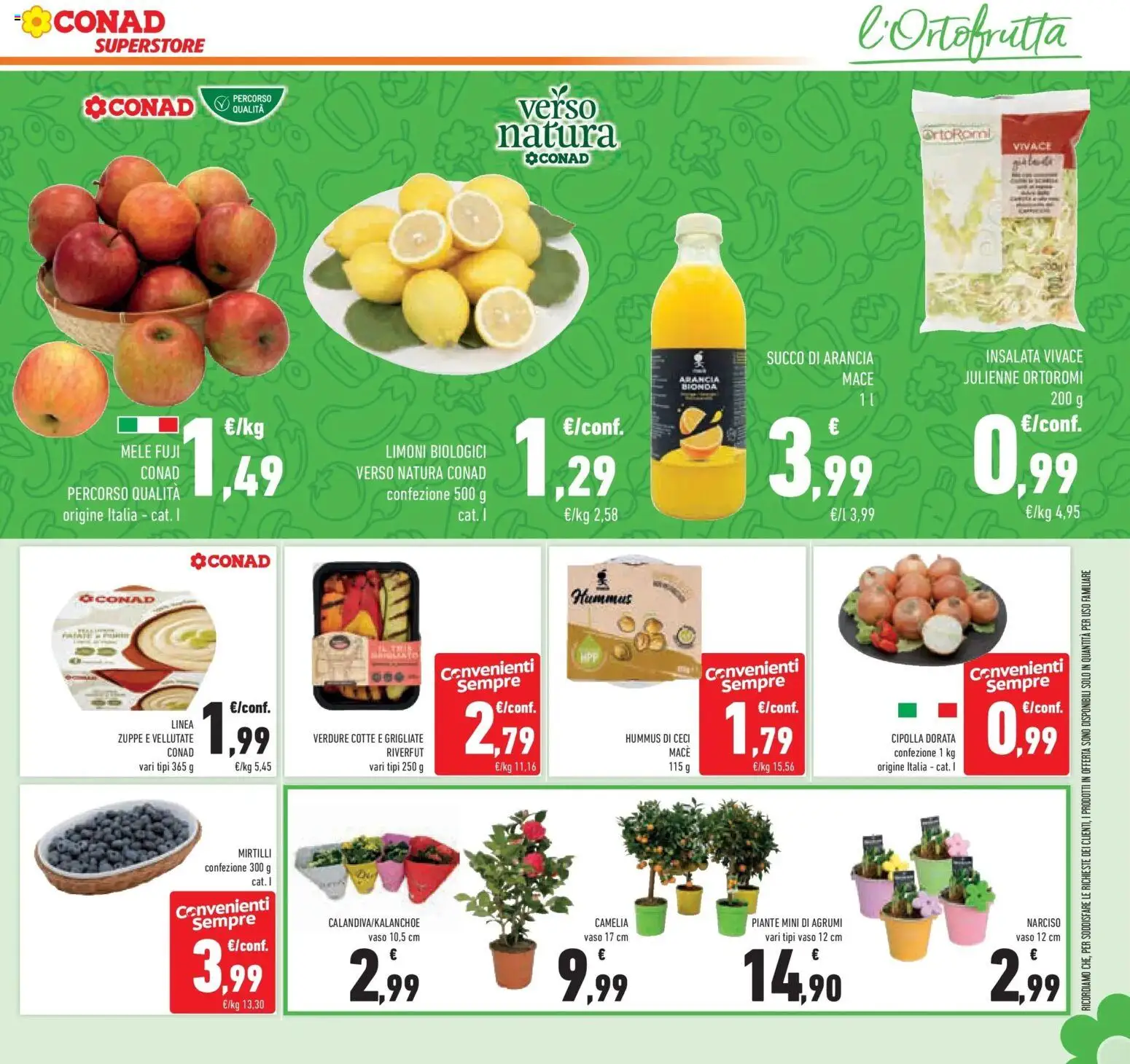 Volantino Conad del 14.01.2026 | Pagina: 23 | Prodotti: Succo, Mele, Hummus, Arancia