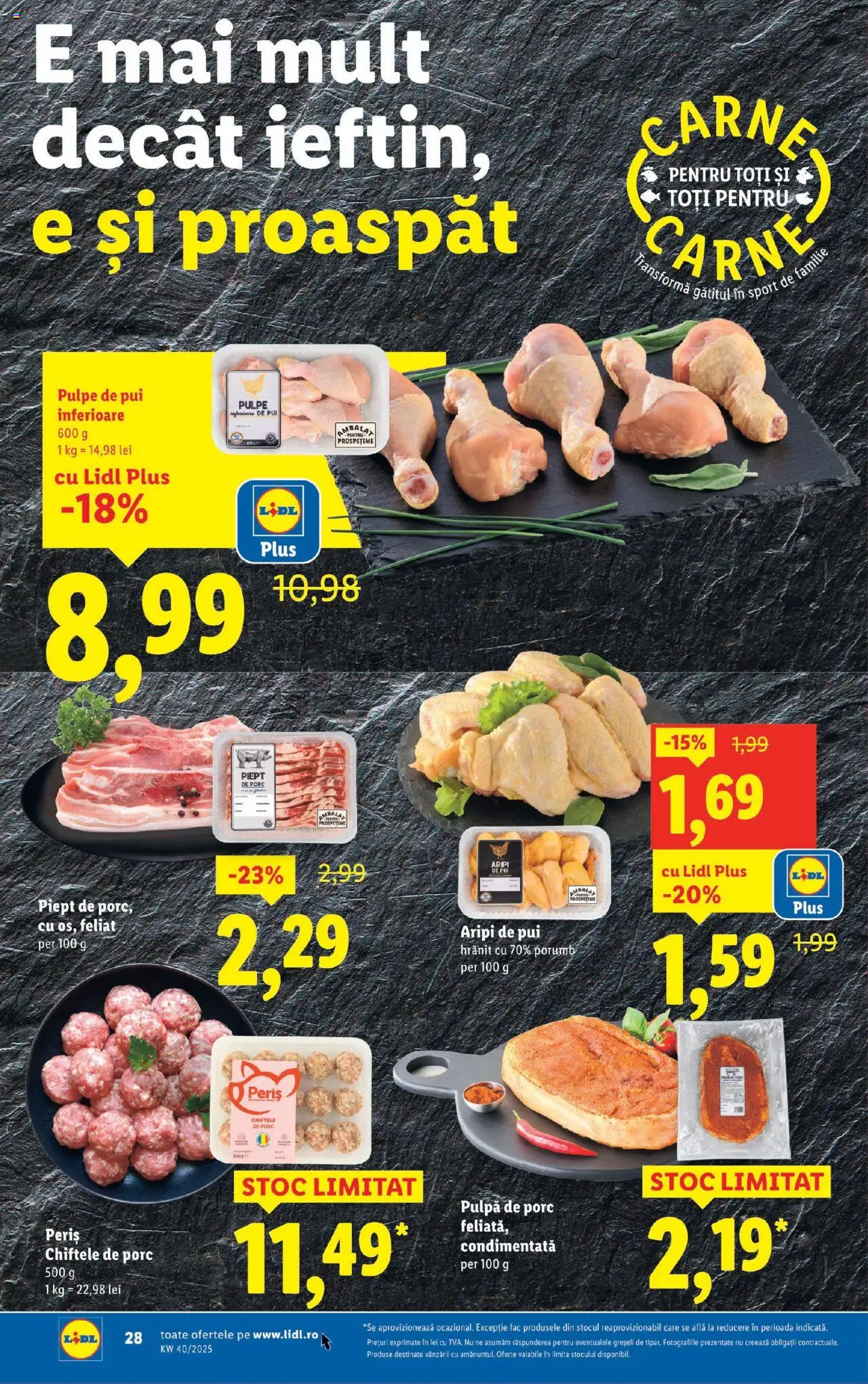 Noul catalog Lidl – valabil de la 29.09.2025 | Pagină: 28 | Produse: Hacıyatmaz Kedi Oyuncağı, Chiftele, Porumb