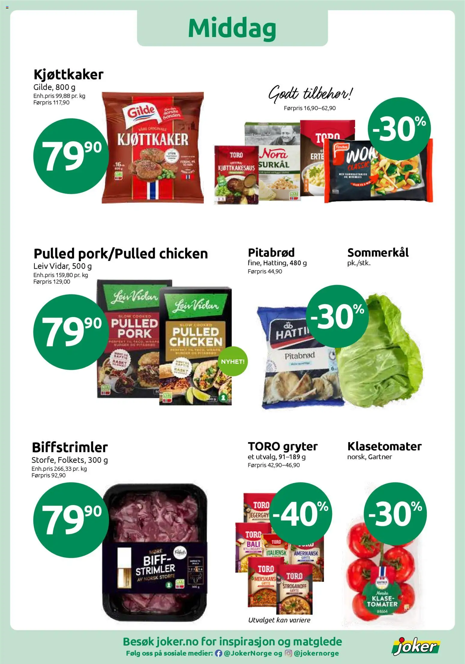 {H1} | Side: 6 | Produkter: Tomater, Surkål, Chiftele, Бекон