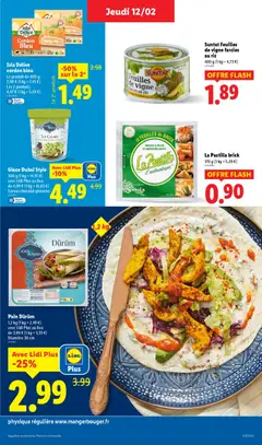 LIDL - Prévisualisation de Pain Dürüm, 1,2 kg (1 kg = 2,49 €), avec Lidl Plus au lieu de 3,99 € (1 kg = 3,33 €), Diamètre 30 cm valide à partir de 12.02.2026 | Page: 29