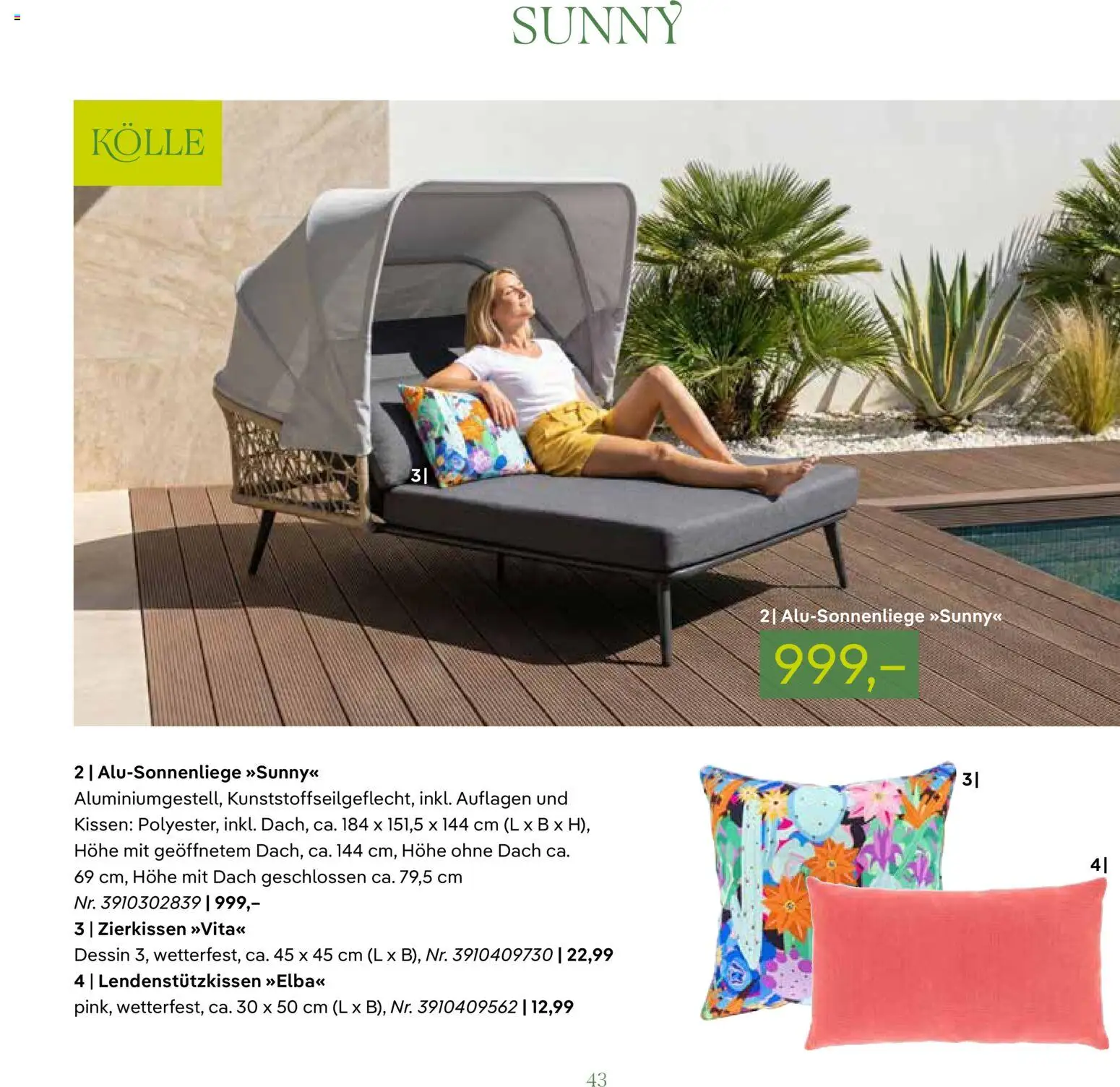 Pflanzen-Kölle GARTENMÖBEL 2026 – gültig ab 07.03.2026 | Seite: 43 | Produkte: Kissen