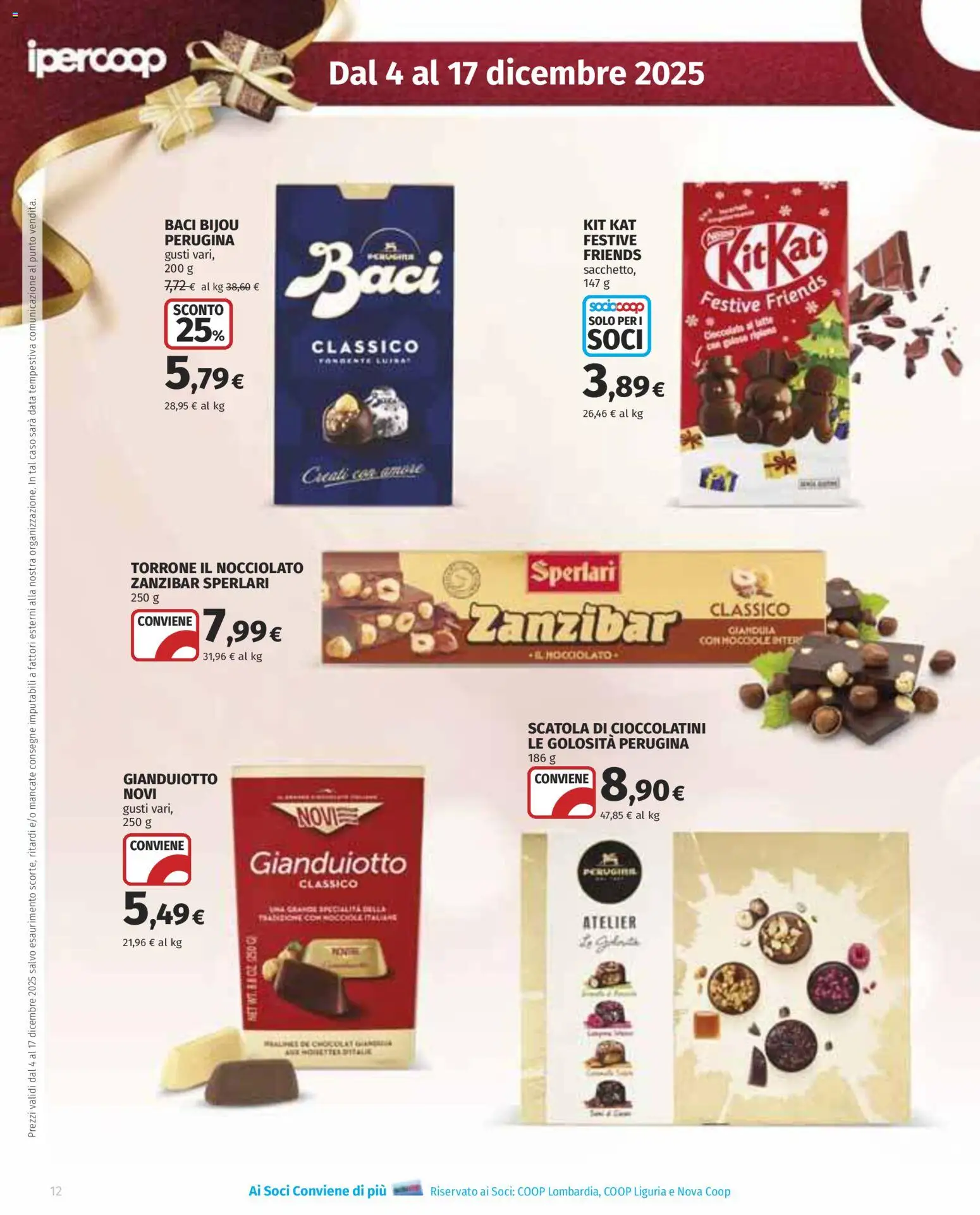 Volantino Ipercoop del 04.12.2025 | Pagina: 12 | Prodotti: Nocciole, Data, Cioccolatini, Scatola