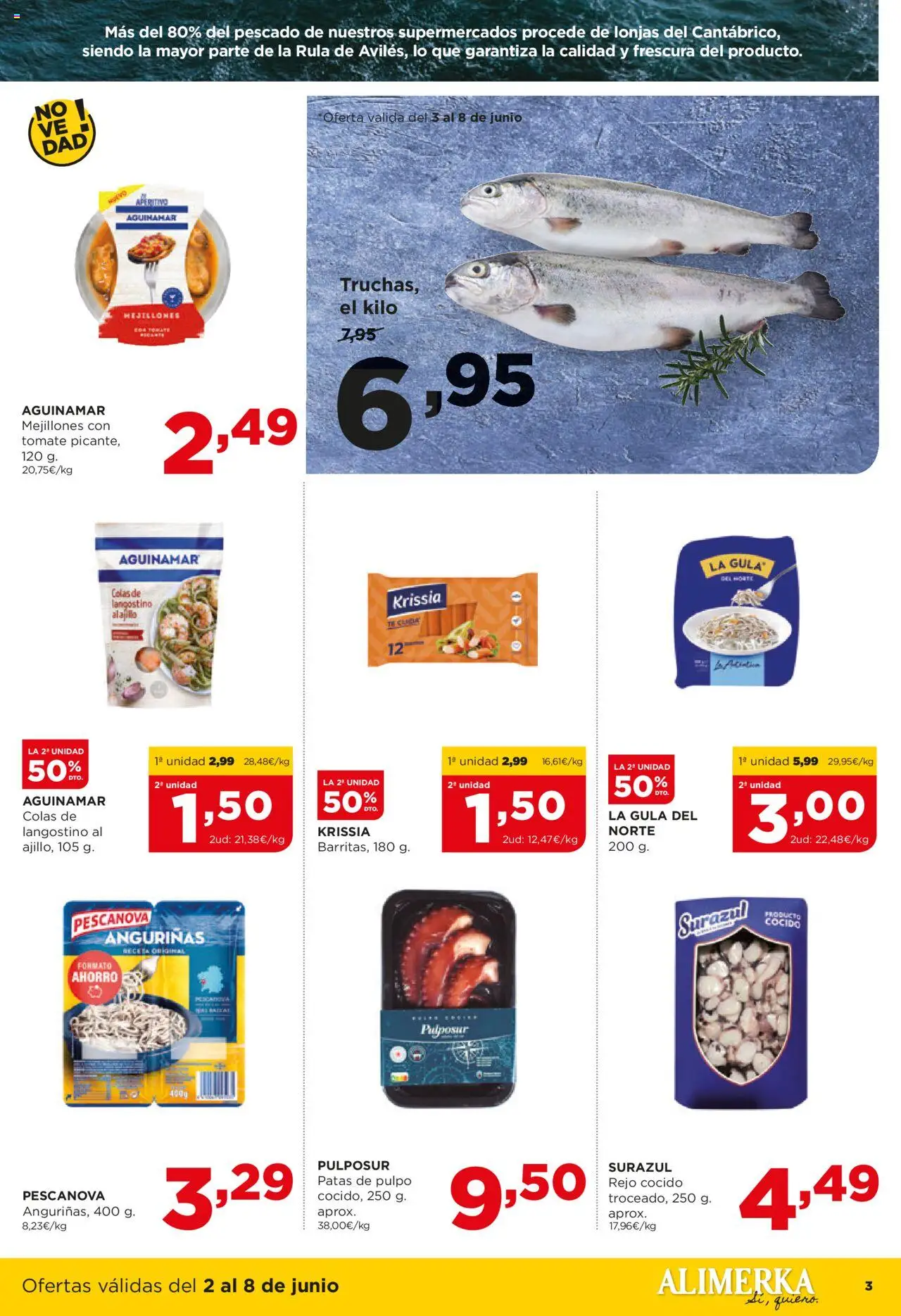 Alimerka folleto Asturias │ válido desde el 02.06.2025 | Página: 3 | Productos: Pescado, Té, Langostino