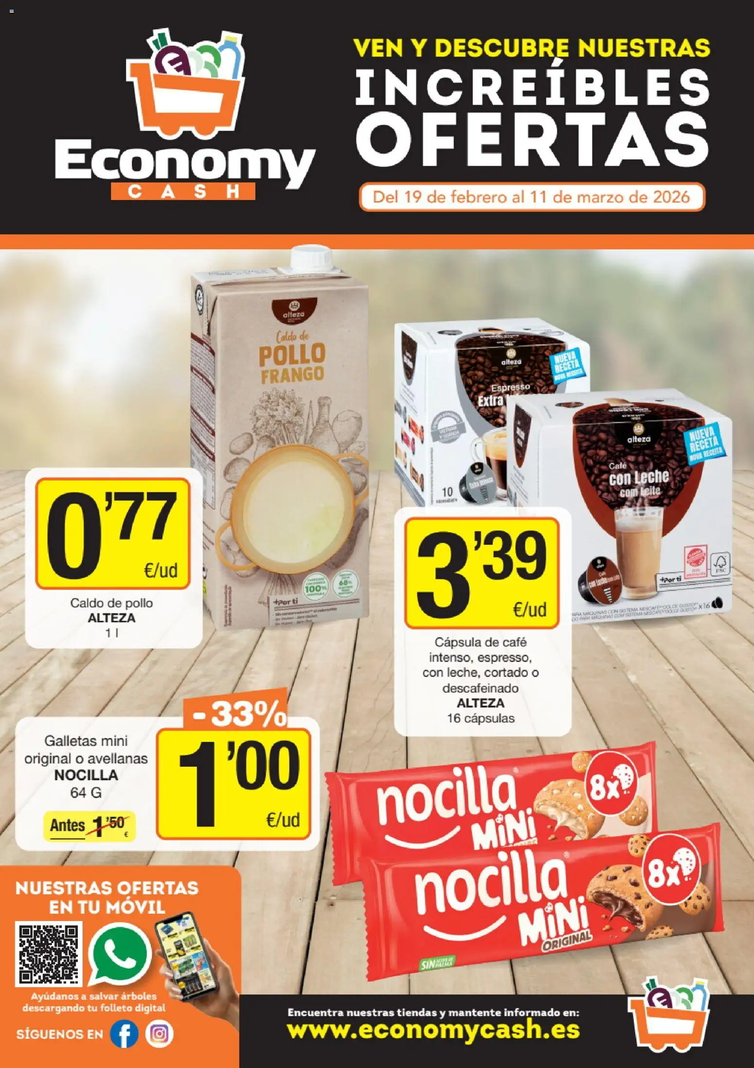 Economy Cash folleto │ válido desde el 19.02.2026 | Página: 1 | Productos: Leche, Café, Galletas
