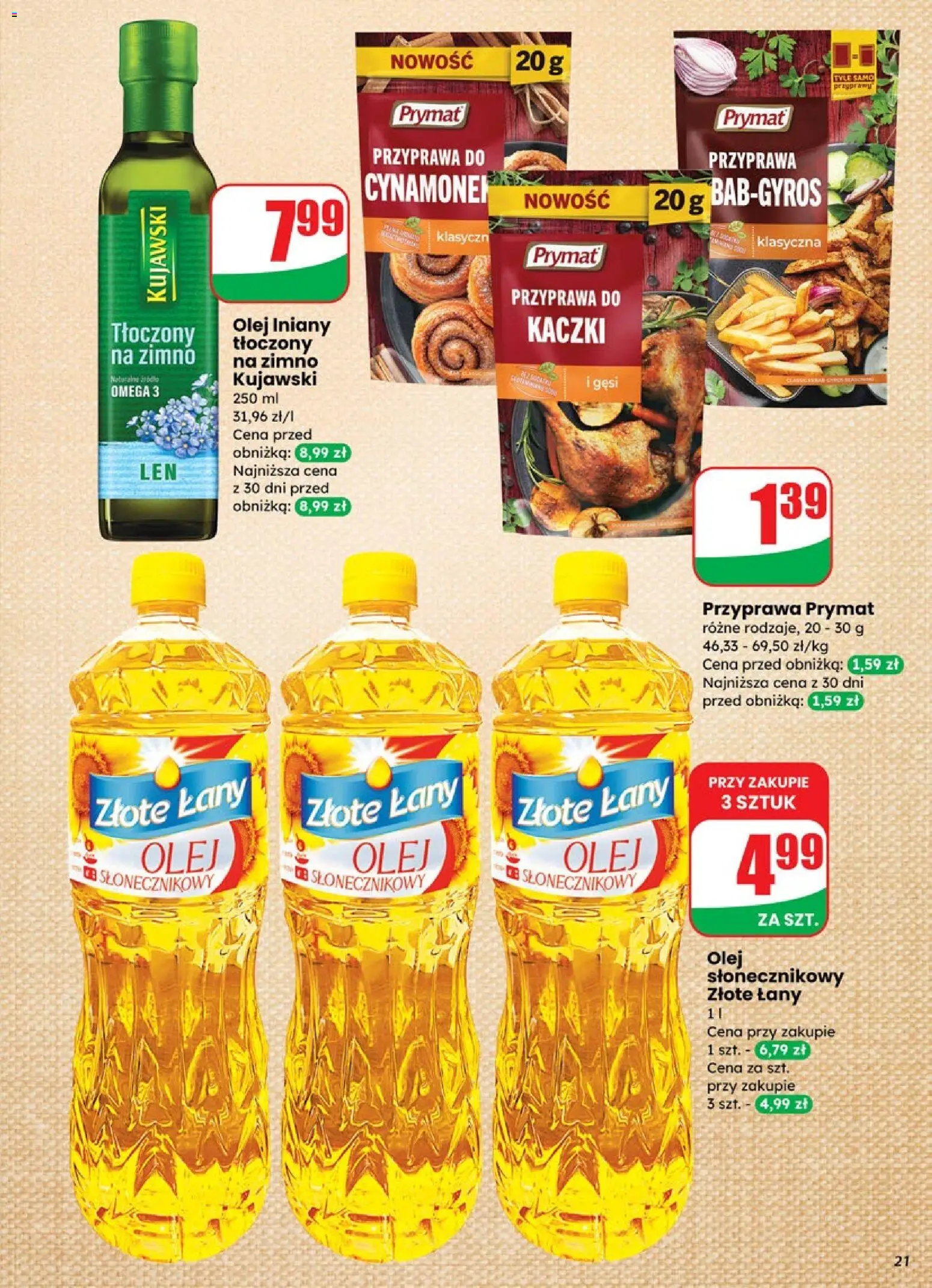 Dino Gazetka od 29.10.2025 | Strona: 21 | Produkty: Olej słonecznikowy, Olej, Przyprawy