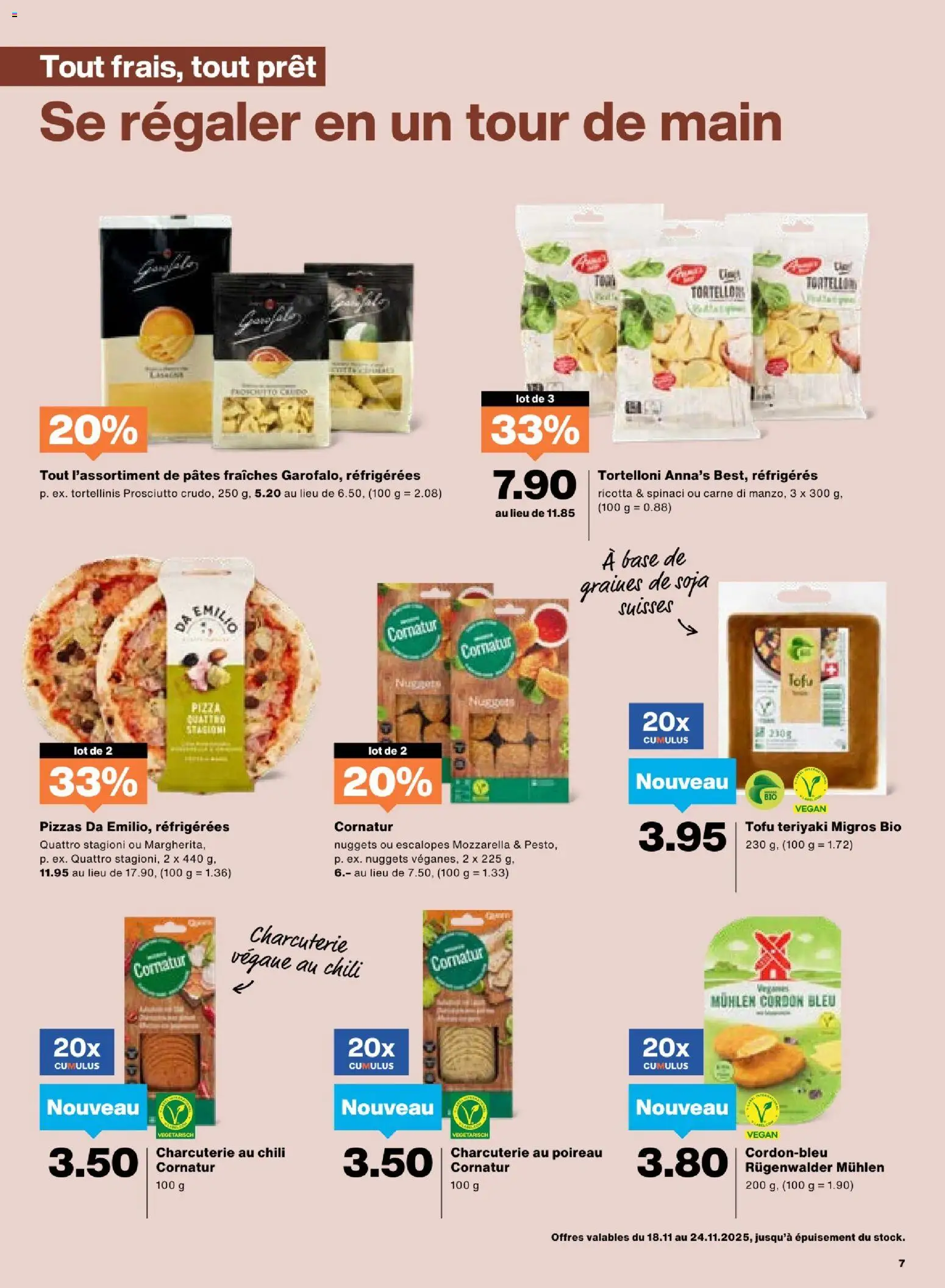 Migros Aktionen FR – gültig ab 18.11.2025 | Seite: 7 | Produkte: Pizza, Chili, Pasta