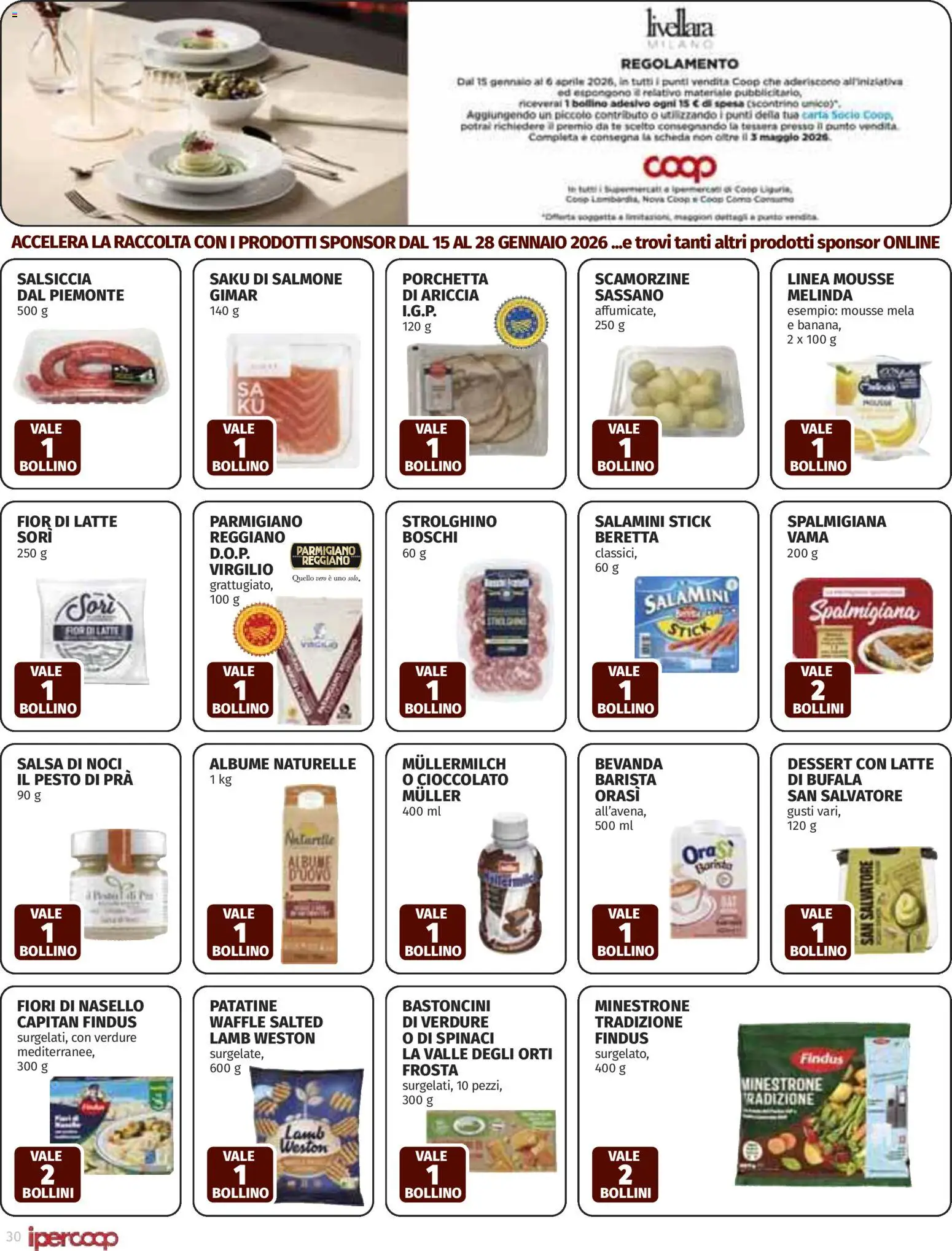 Volantino Ipercoop del 15.01.2026 | Pagina: 30 | Prodotti: Salmone, Patatine, Verdure, Spinaci