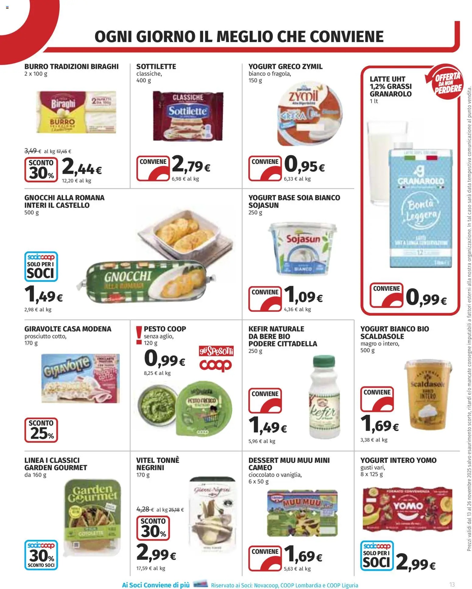 Volantino COOP del 13.11.2025 | Pagina: 13 | Prodotti: Yogurt, Cioccolato, Data, Gnocchi