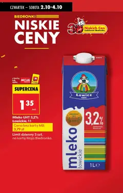 Pogląd oferty "Mleko UHT 3,2% Łowickie, 1l, Mleko UHT 3,2% tłuszczu, 1l" - ważna od 02.10.2025 | Strona: 5