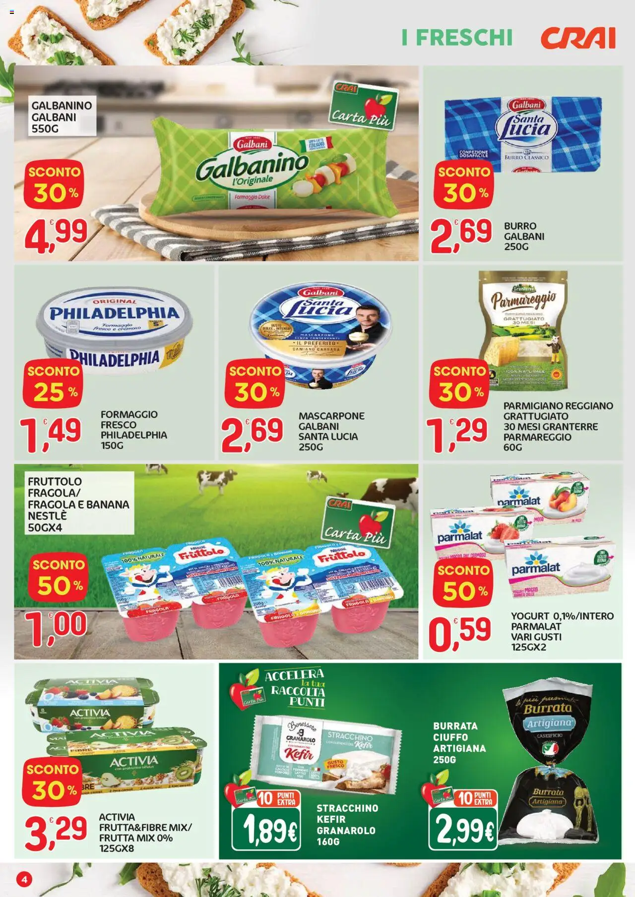 Volantino CRAI del 07.08.2025 | Pagina: 4 | Prodotti: Frutta, Stracchino, Parmigiano, Burrata