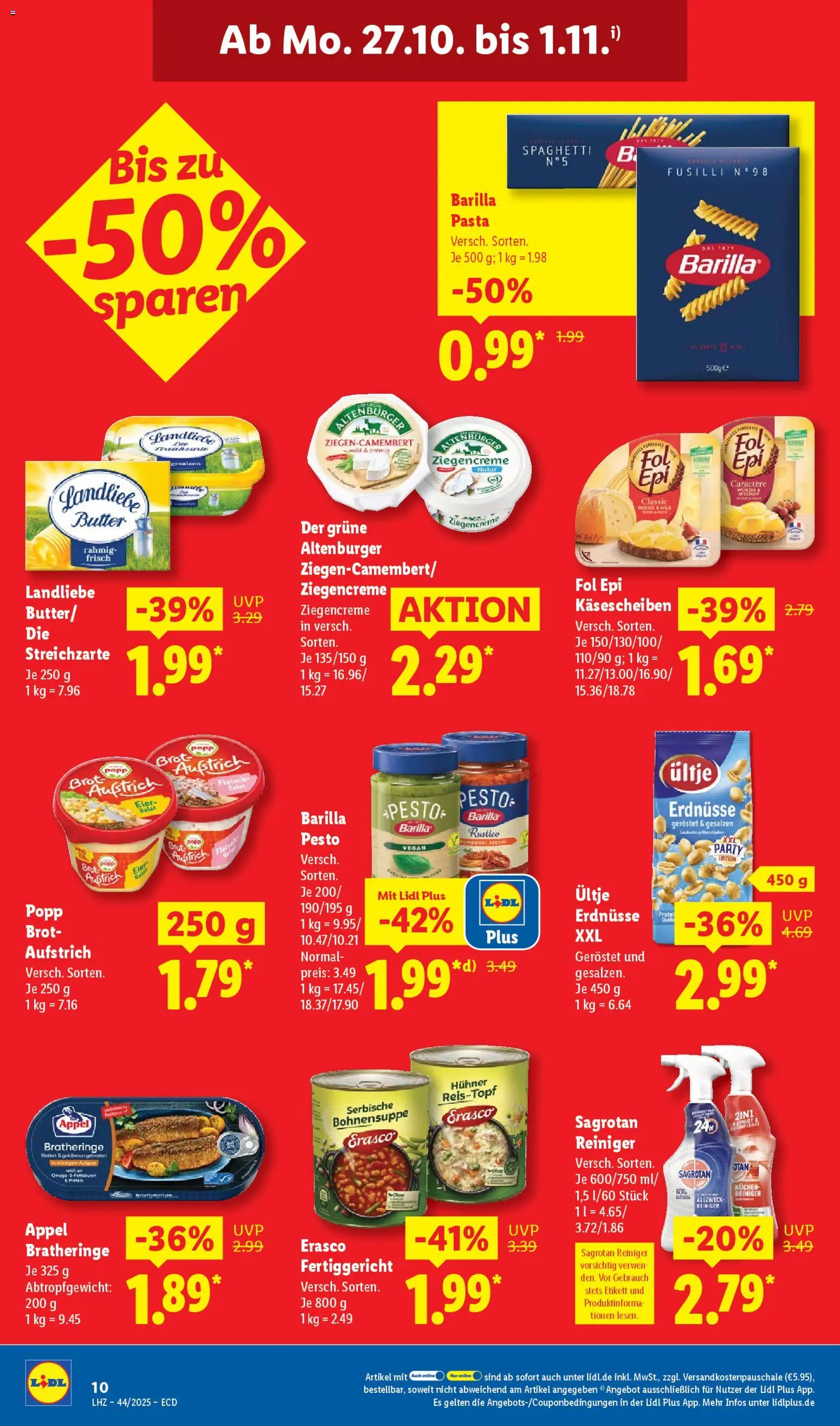 Lidl - Prospekt – gültig ab 27.10.2025 | Seite: 24 | Produkte: Erdnüsse, Barilla, Brot, Kuchen