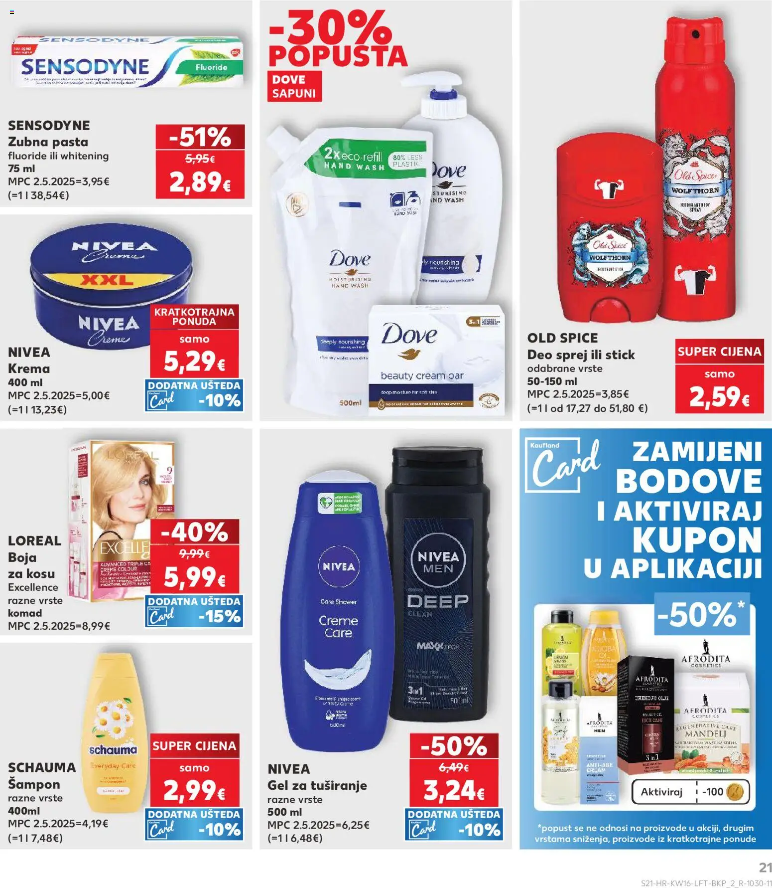 Kaufland katalog | vrijedi od 15.04.2026 | Stranica: 21 | Proizvodi: Nivea, Sensodyne, Dove, Old Spice