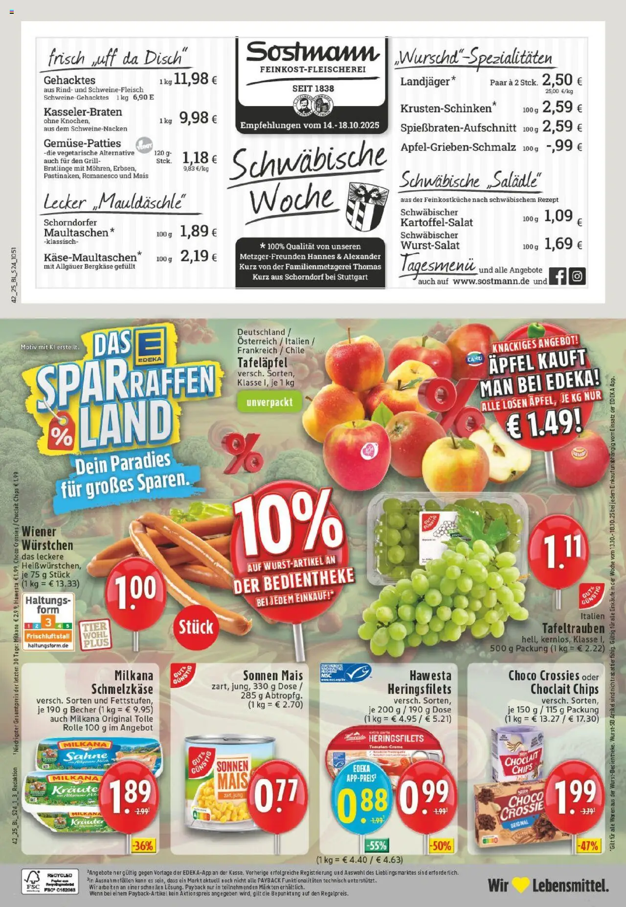 Edeka prospekt Lienen	 – gültig ab 13.10.2025 | Seite: 24 | Produkte: Wiener wurstchen, Milkana, Äpfel, Tomaten