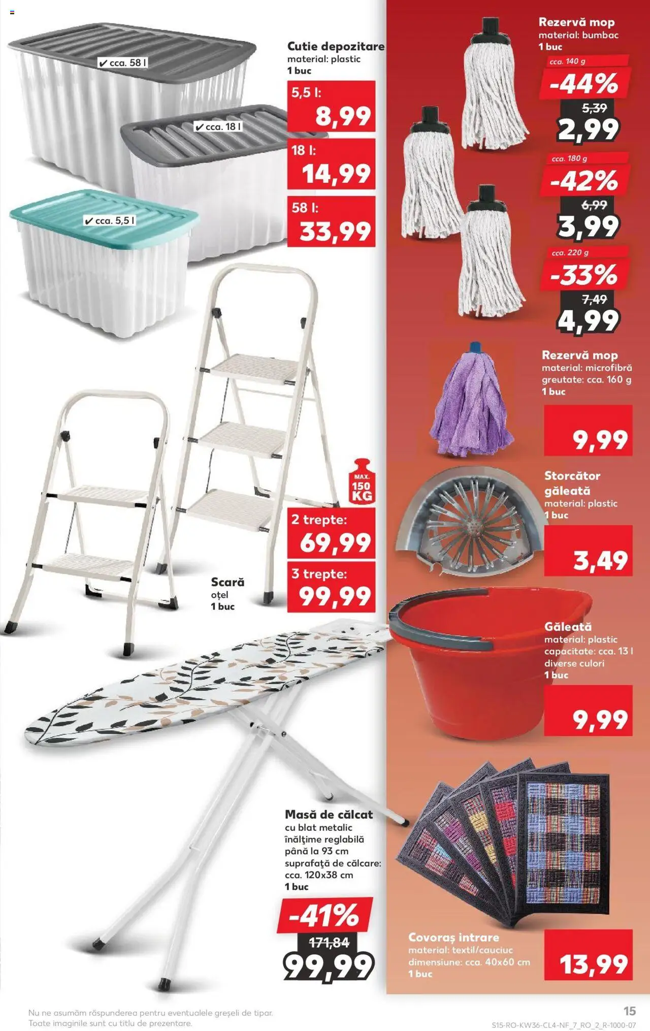 Noul catalog Kaufland – valabil de la 03.09.2025 | Pagină: 15 | Produse: Mop, Scară, Masă, Cutie