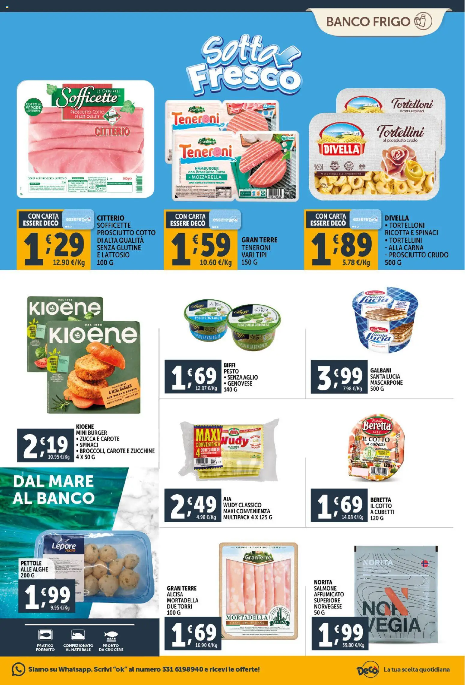Volantino Decò del 23.02.2026 | Pagina: 8 | Prodotti: Prosciutto Crudo, Salmone, Ricotta, Tortelloni