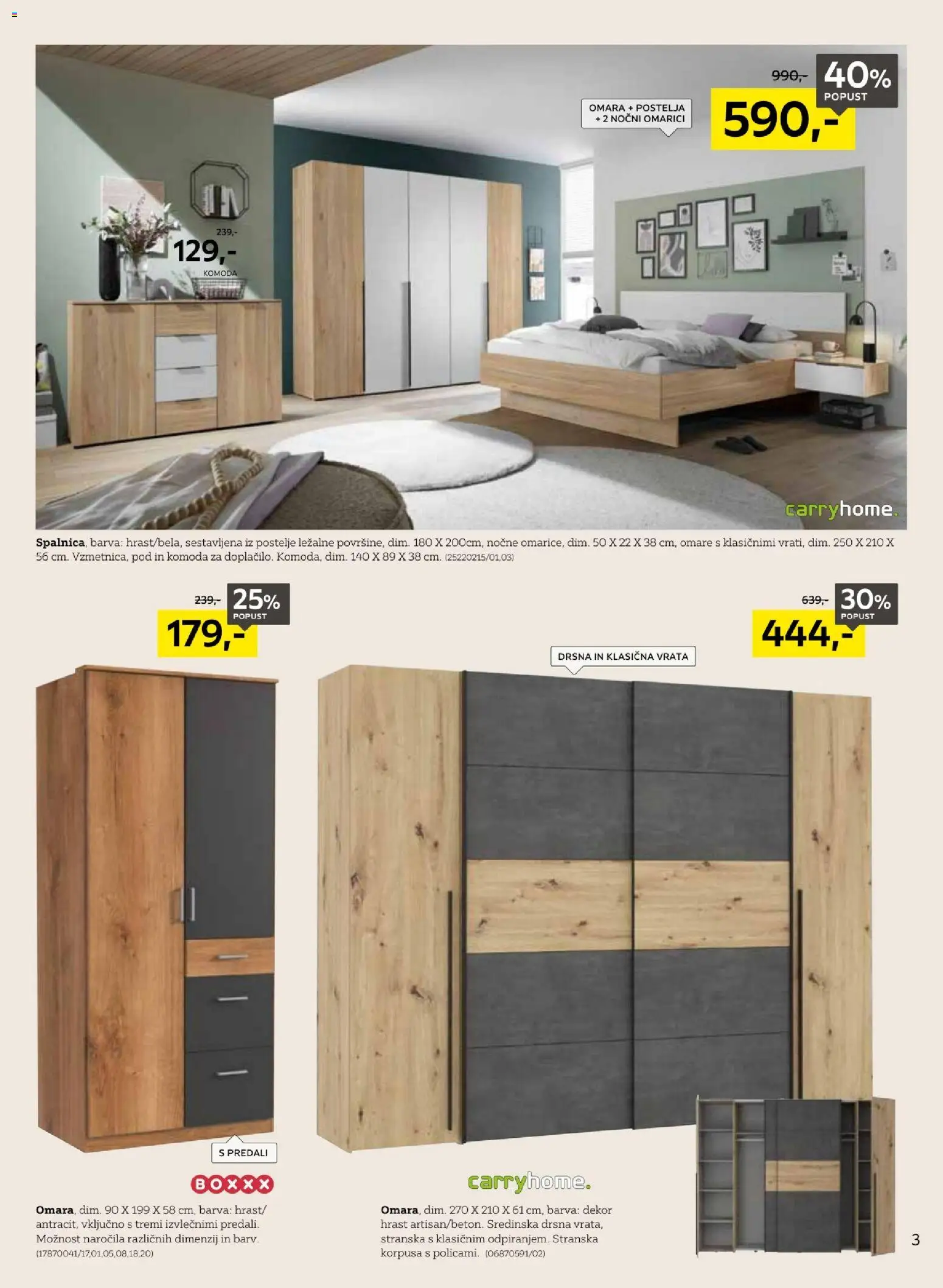 Novi XXXL Lesnina katalog ponudbe – veljaven od 16.03.2026 | Stran: 3 | Izdelki: Omara, Komoda, Barva, Vrata