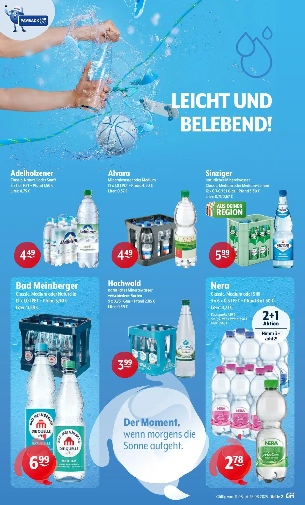Trink und Spare Prospekt 	 - gültig ab dem 11.08.2025 | Seite: 2 | Produkte: Bad, Adelholzener, Mineralwasser