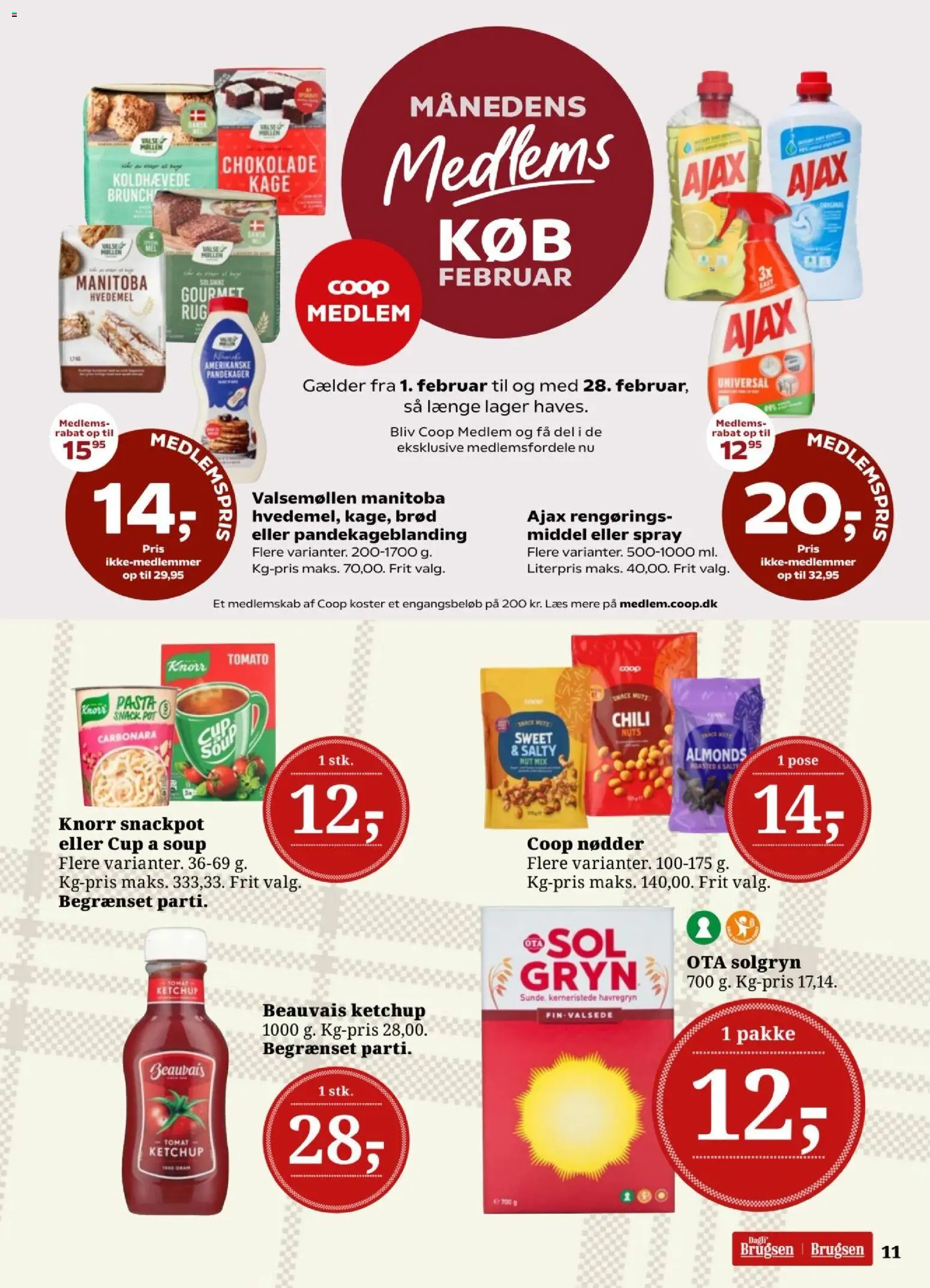 Dagli'Brugsen tilbudsavis – gyldig fra 13.02.2026 | Side: 11 | Produkter: Brød, Pasta, Nødder, Havregryn