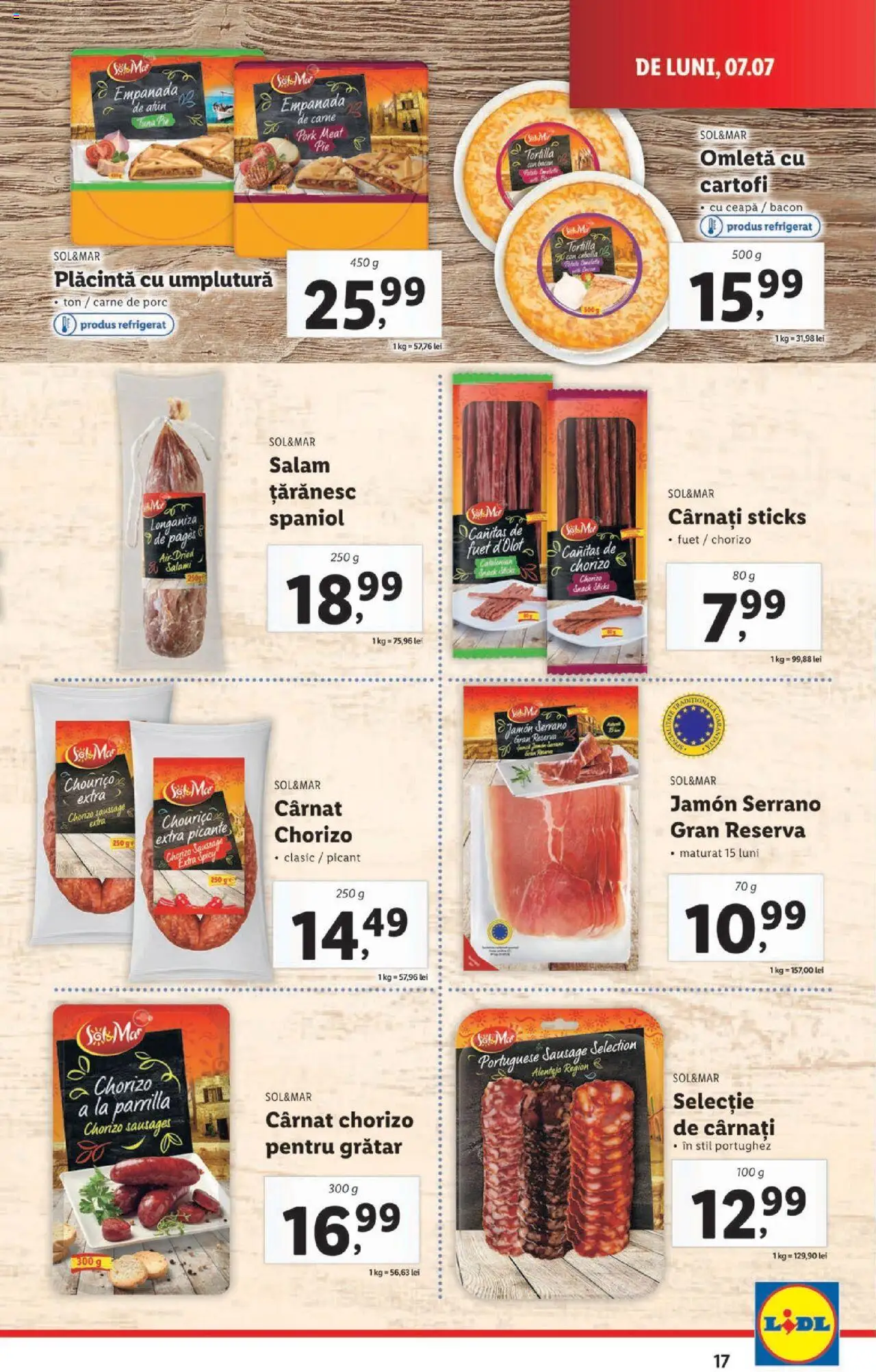 Catalog Lidl – valabil de la 07.07.2025 | Pagină: 17 | Produse: Bacon, Plăcintă, Carne De Porc, Ceapă