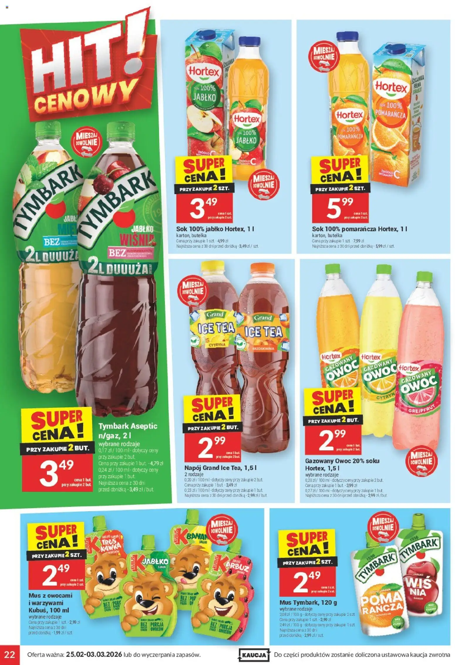 Twój Market Gazetka od 25.02.2026 | Strona: 22 | Produkty: Cytryna, Ice Tea, Banan, Grejpfrut