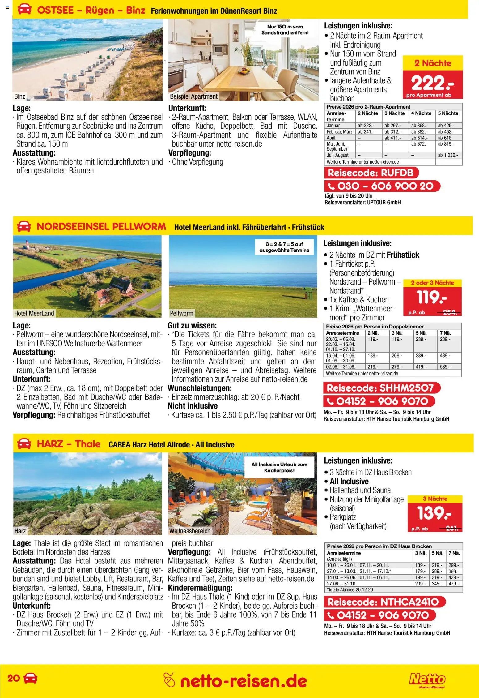 Netto Reisen Prospekt 	 – gültig ab 29.12.2025 | Seite: 20 | Produkte: Kaffee, Föhn, Uhr, TV