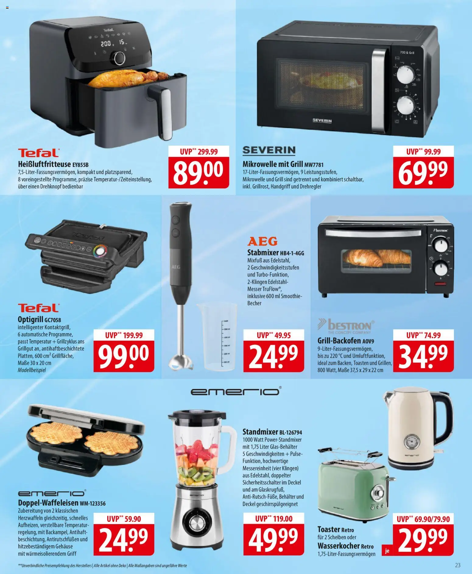 Famila Prospekt 	 – gültig ab 09.02.2026 | Seite: 23 | Produkte: Mikrowelle, Toaster, Stabmixer, Heißluftfritteuse