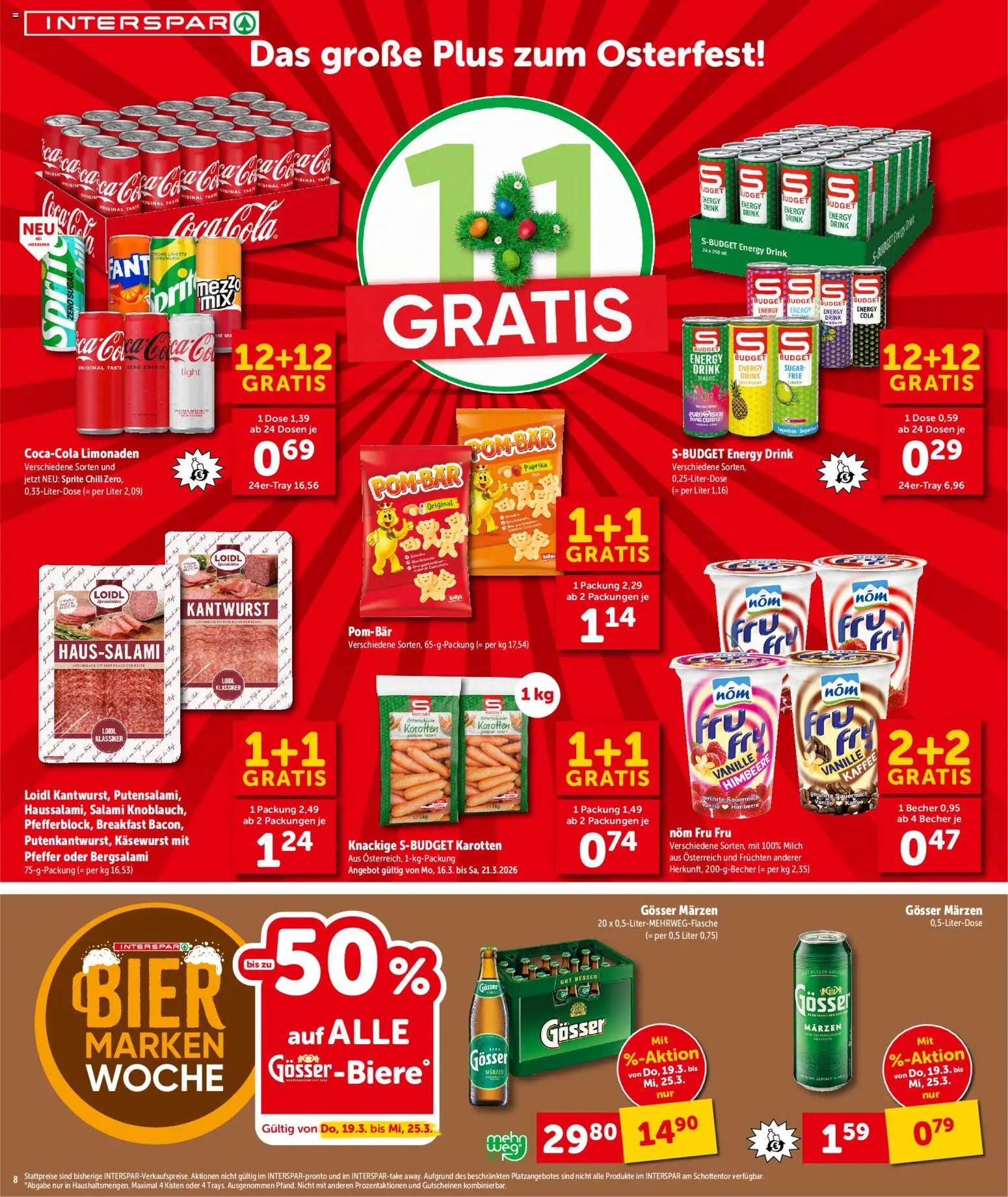 Interspar Flugblatt - Tirol gültig ab 17.03.2026 | Seite: 8 | Produkte: Zucker, Himbeere, Kaffee, Bier