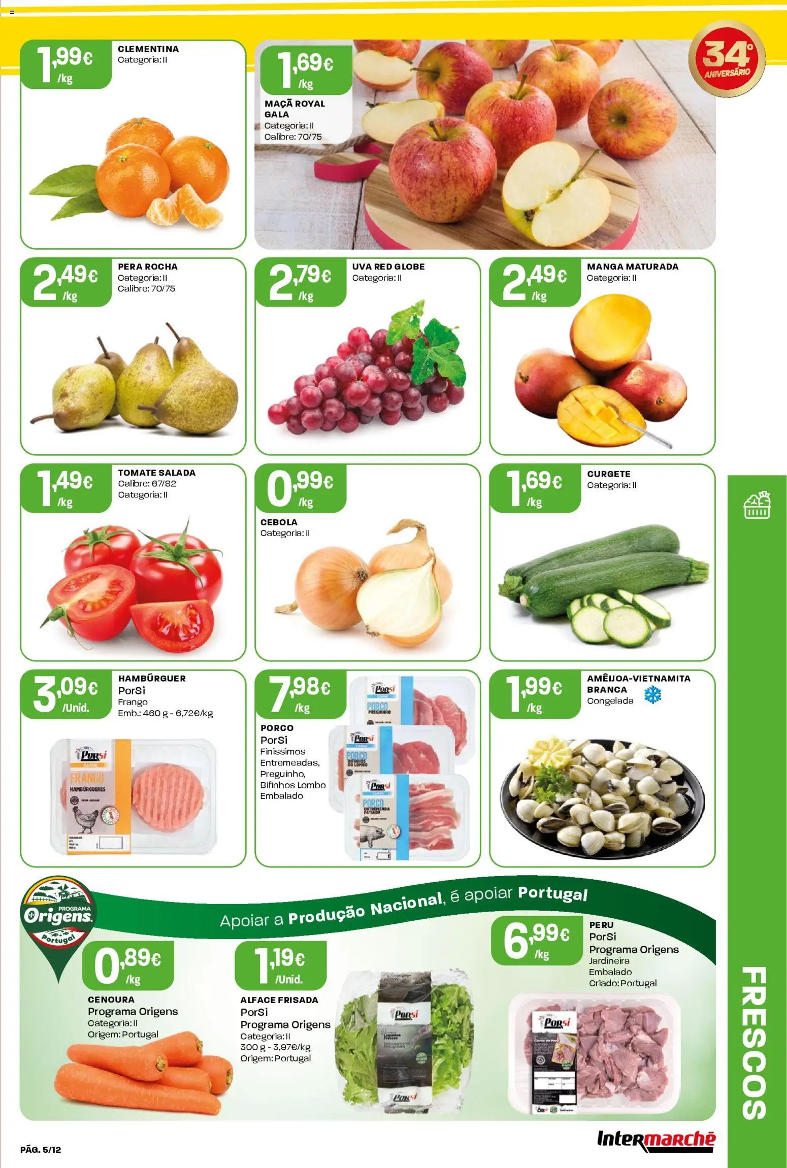 Intermarché Folheto Mini │ válido de 30.10.2025 | Página: 5 | Produtos: Frango, Curgete, Hambúrguer, Alface