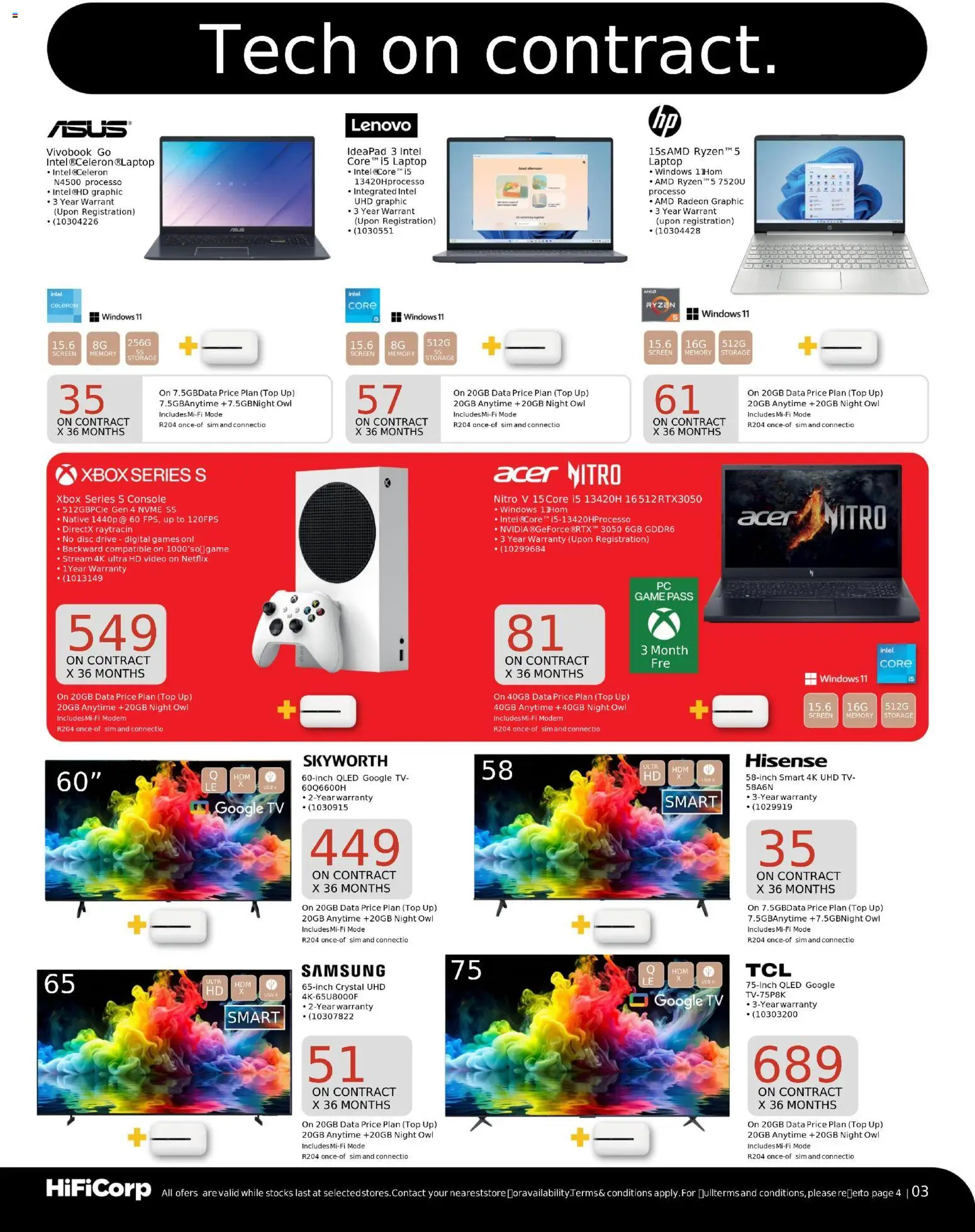 New HiFi Corp catalogue – valid from 07.11.2025 | Page: 3 | Products: Data, Sim, Laptop, TV