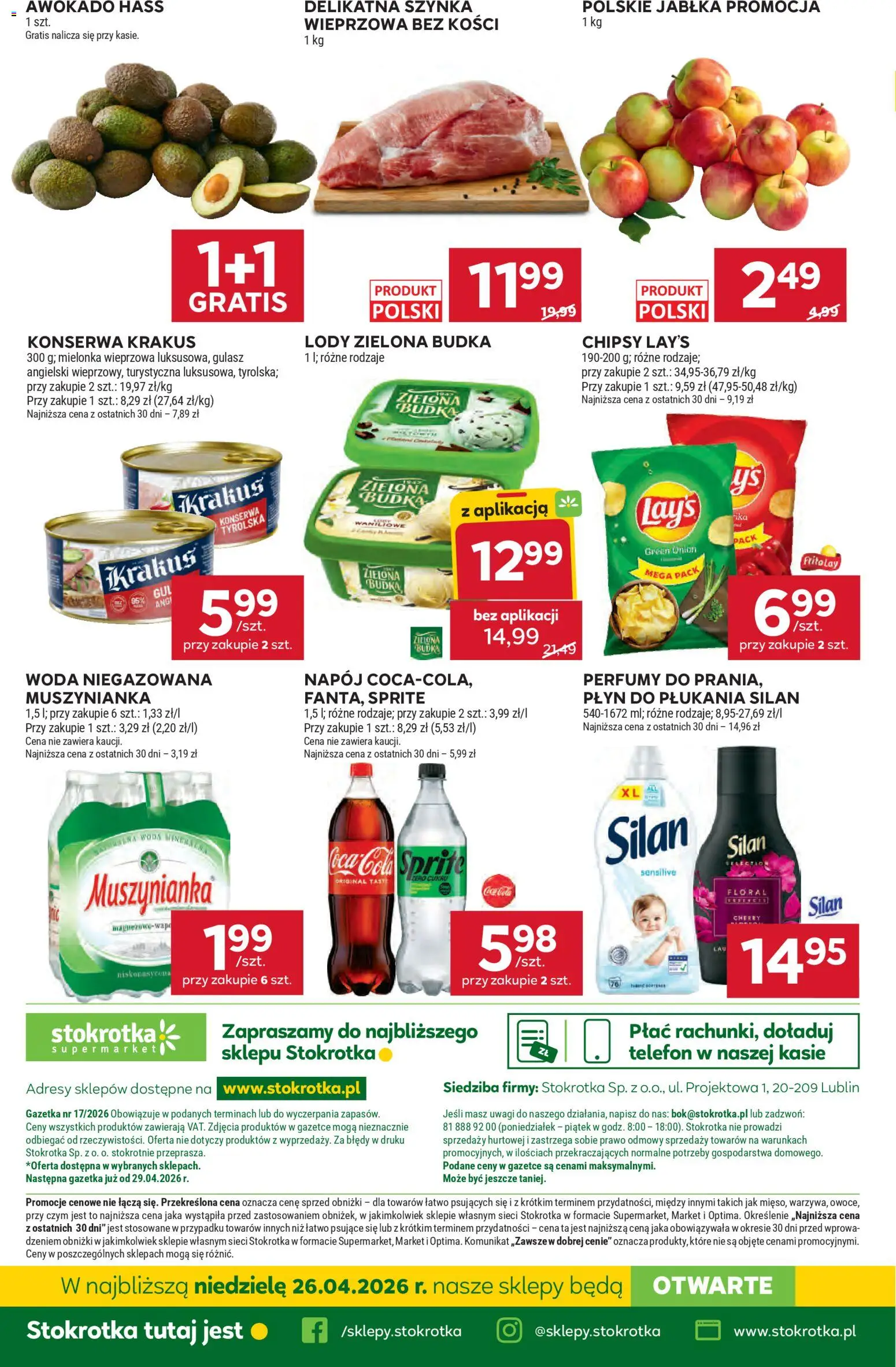 Stokrotka gazetka od 23.04.2026 | Strona: 58 | Produkty: Sprite, Szynka, Perfumy, Woda niegazowana