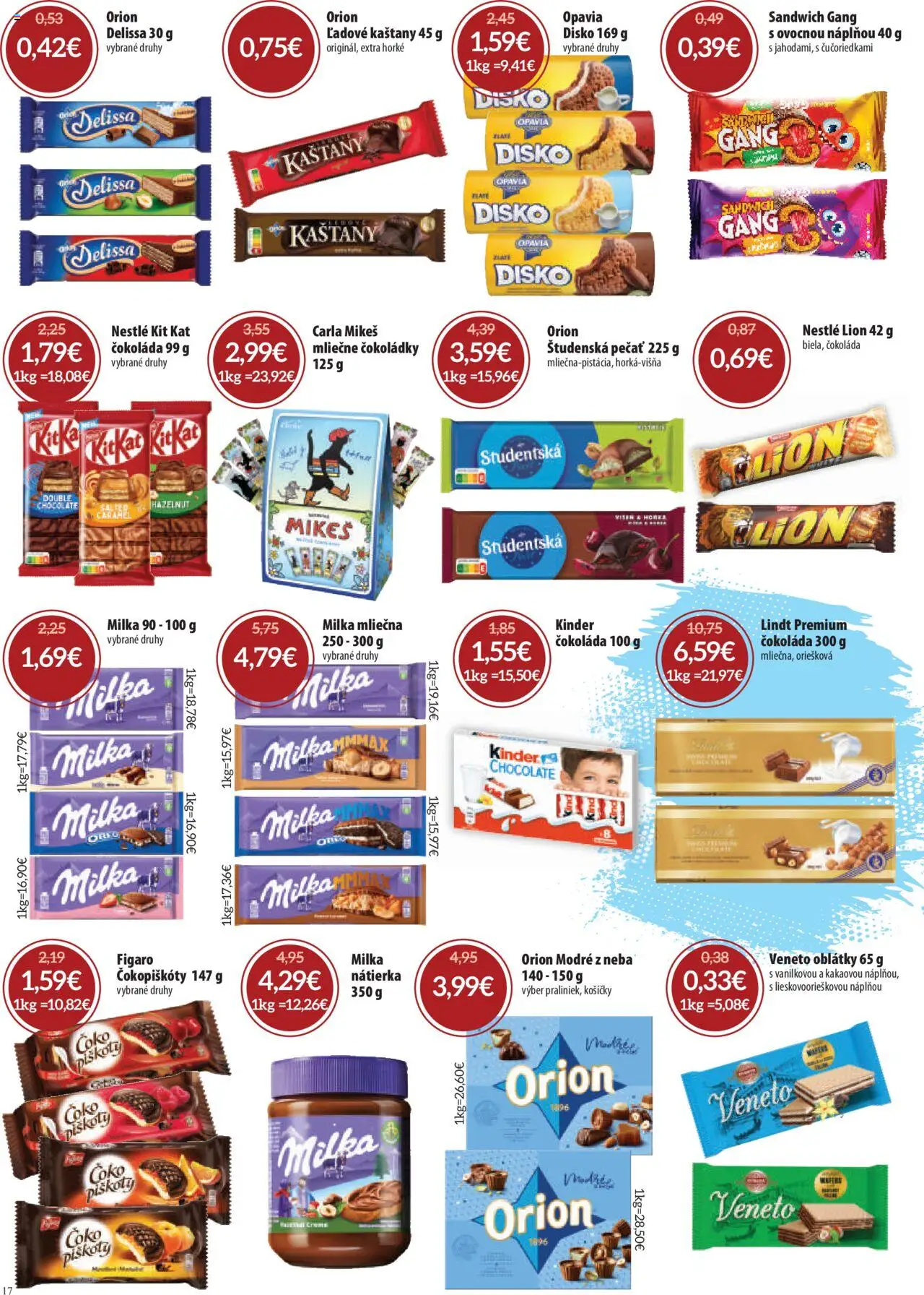 Nové Nitrazdroj akcie – leták je platný od 04.09.2025 | Strana: 17 | Produkty: Lindt, Kinder, Čokoláda, Milka