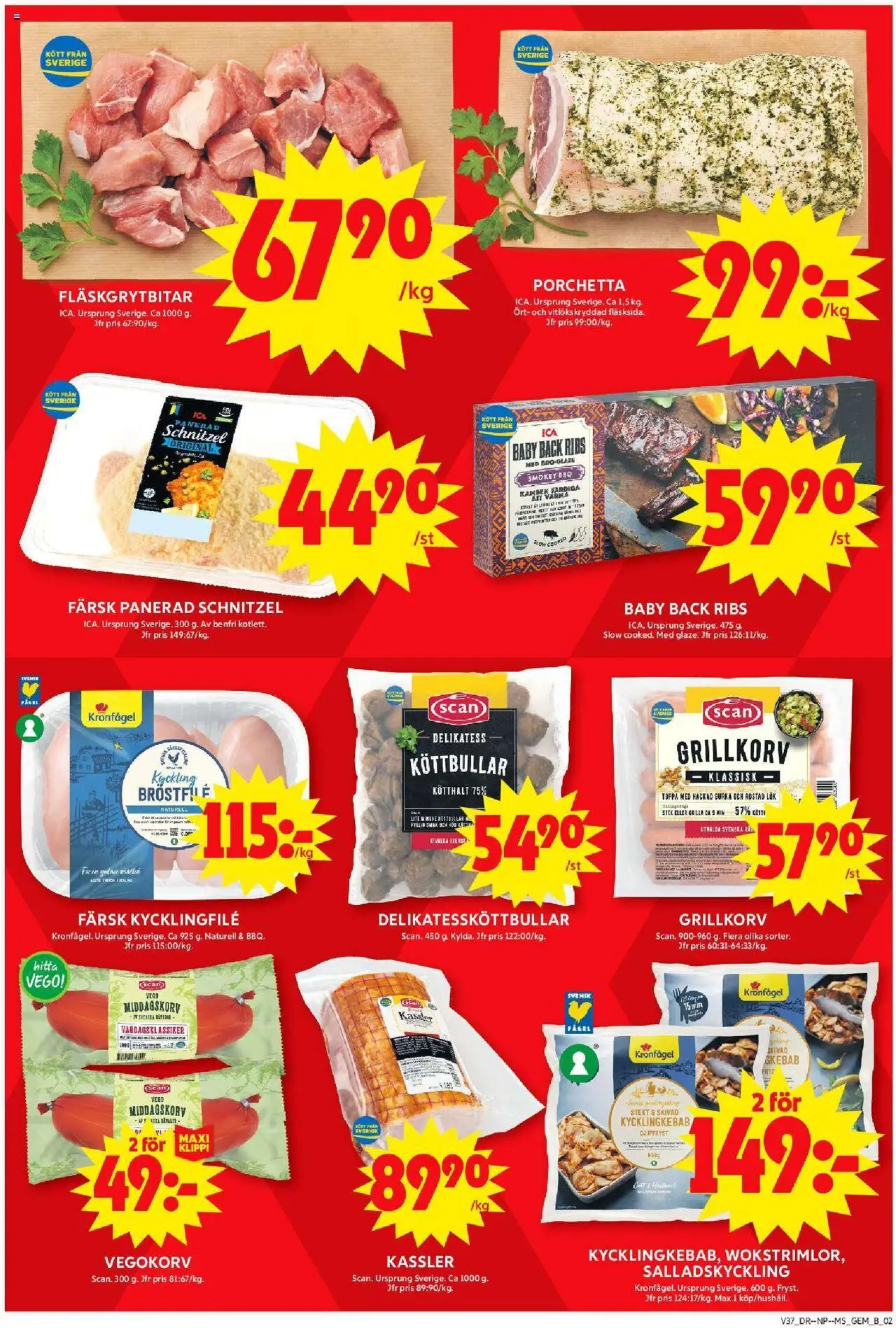 ICA Maxi reklamblad aktuell från 08.09.2025 | Sida: 4 | Produkter: Kassler, Grillkorv, Rostad lök, Gurka