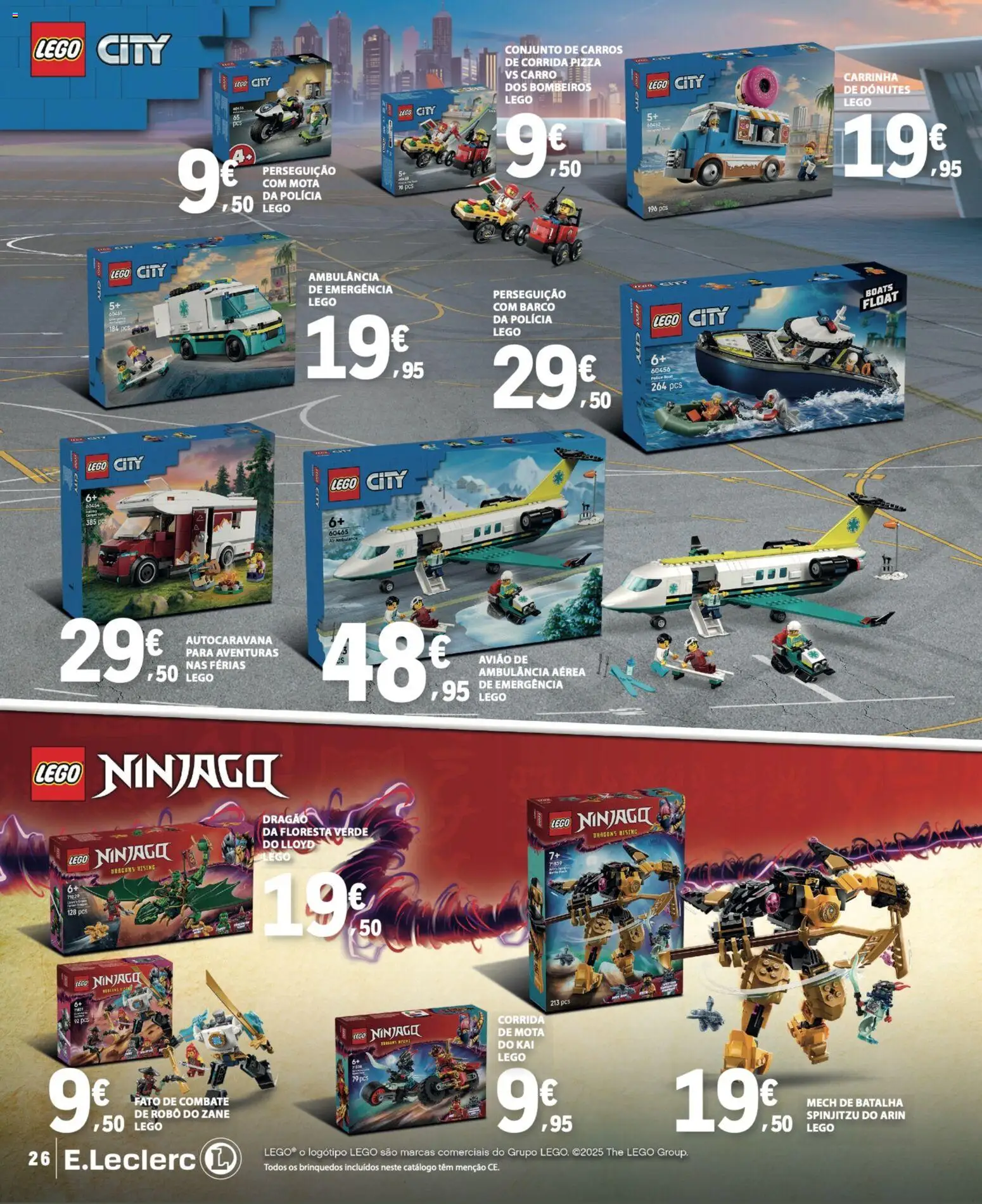 E.Leclerc Brinquedos de Natal │ válido de 11.11.2025 | Página: 26 | Produtos: Robô, Pizza, Fato
