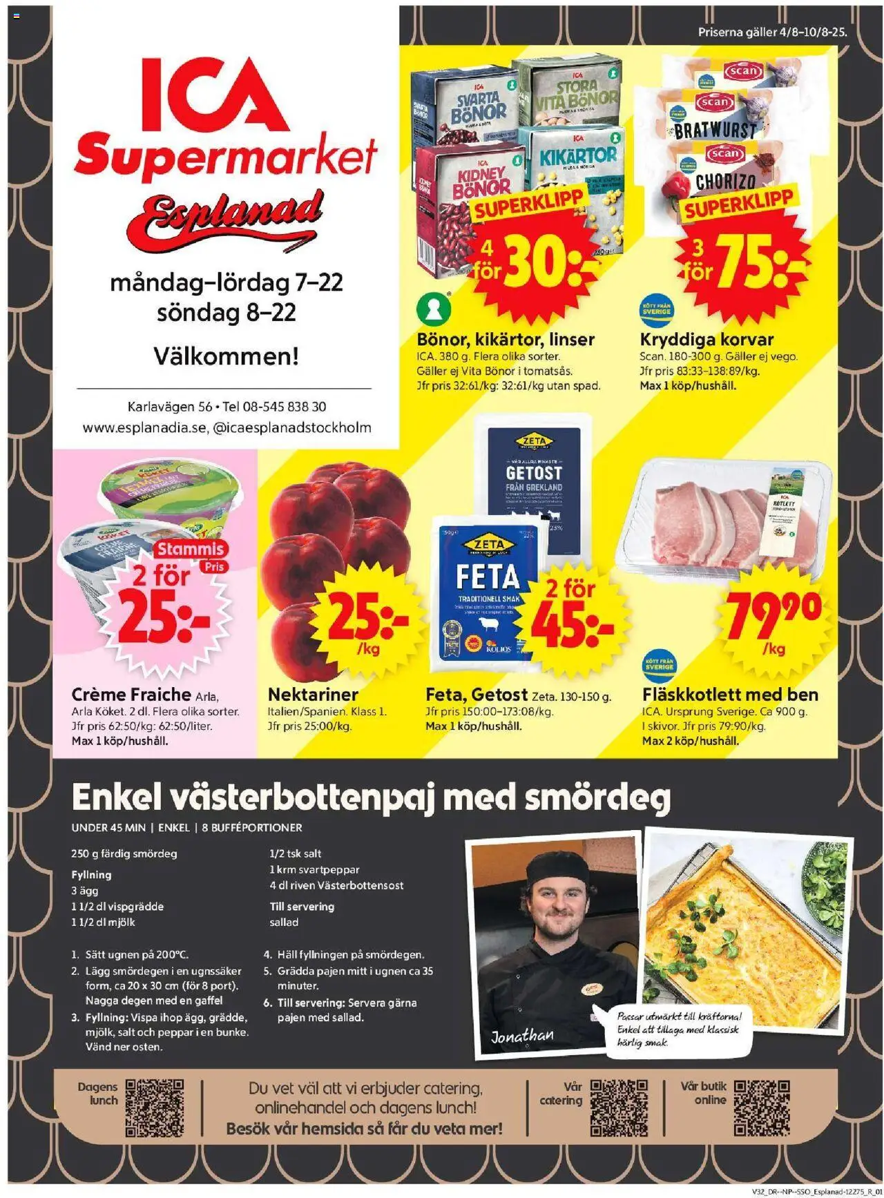 ICA Supermarket reklamblad aktuell från 04.08.2025 | Sida: 1