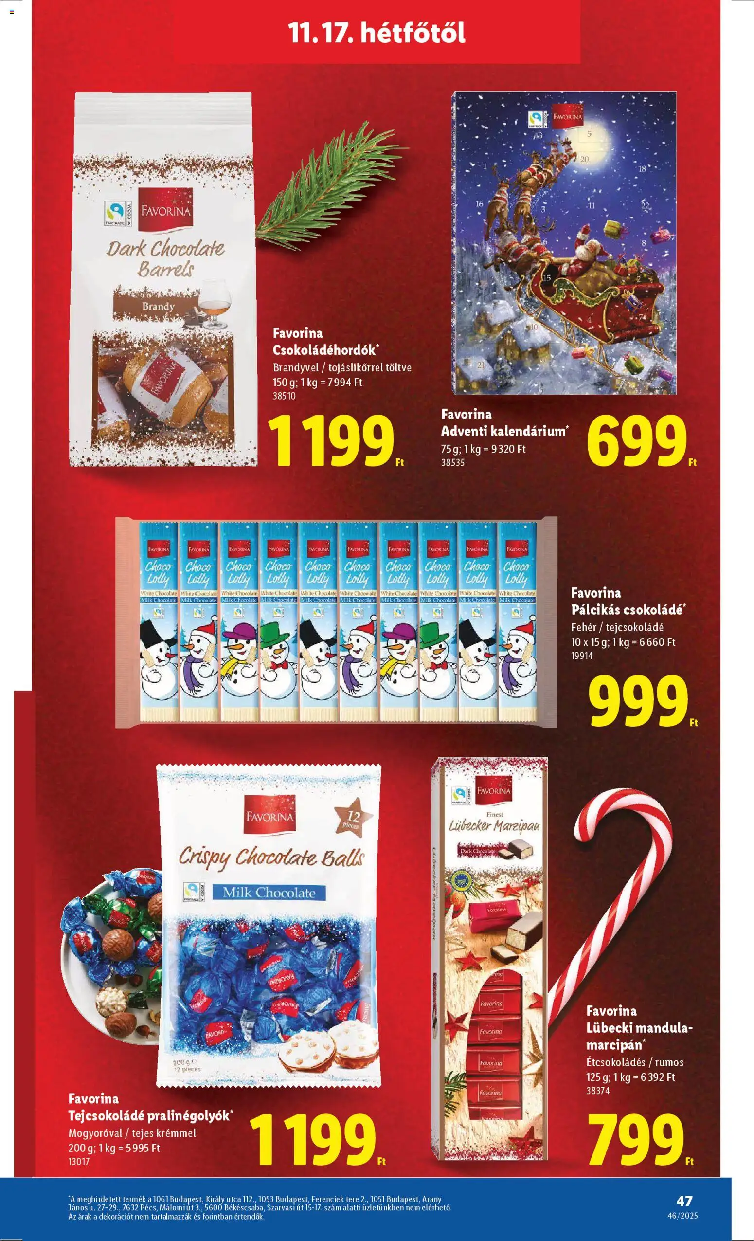 Lidl akciós ujság - amely érvényes a következő dátumtól: 13.11.2025 | Oldal: 47 | Termékek: Mandula, Brandy, Tejcsokoládé