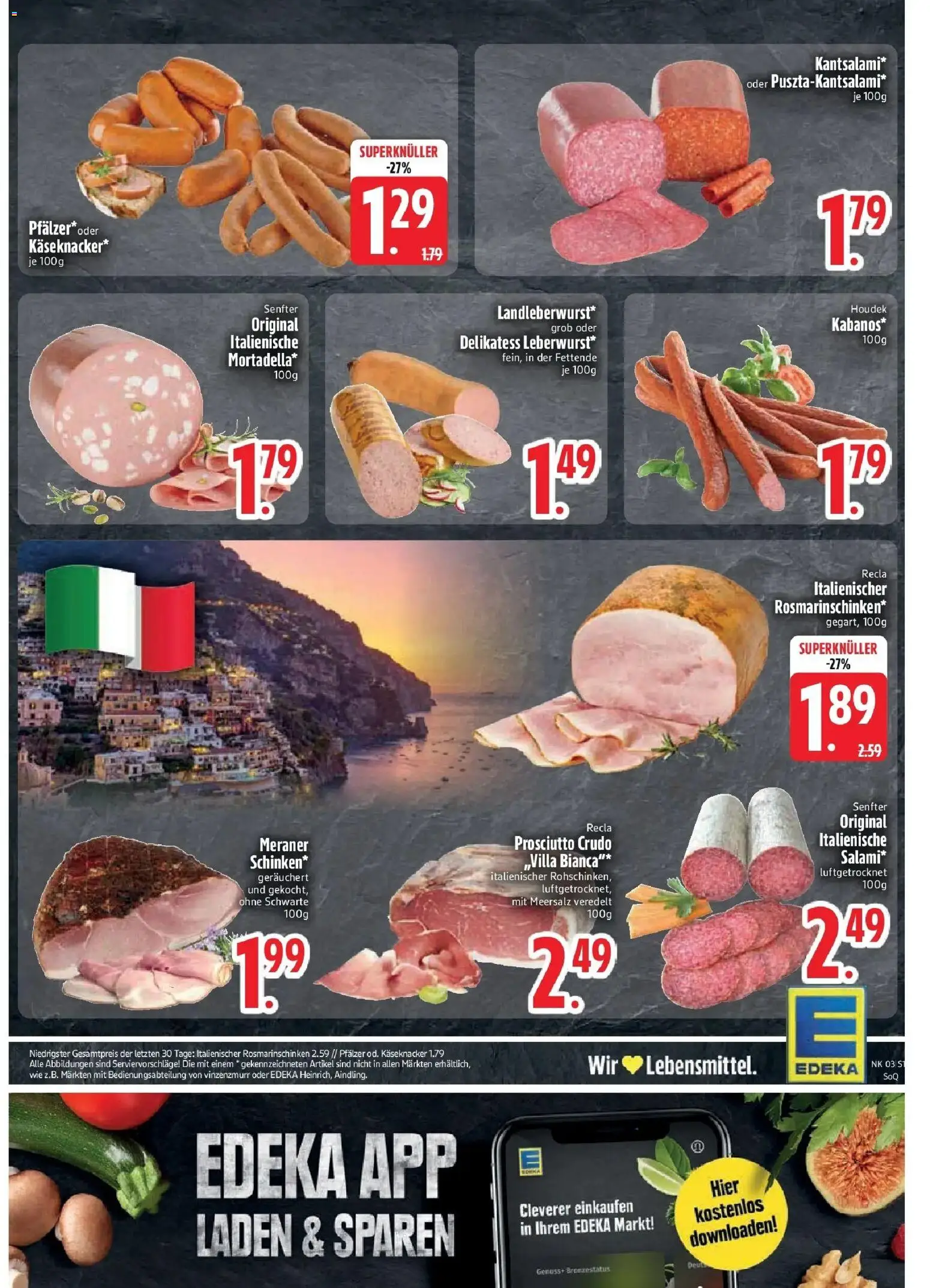 Edeka prospekt Garching	 – gültig ab 11.01.2026 | Seite: 17 | Produkte: Salami