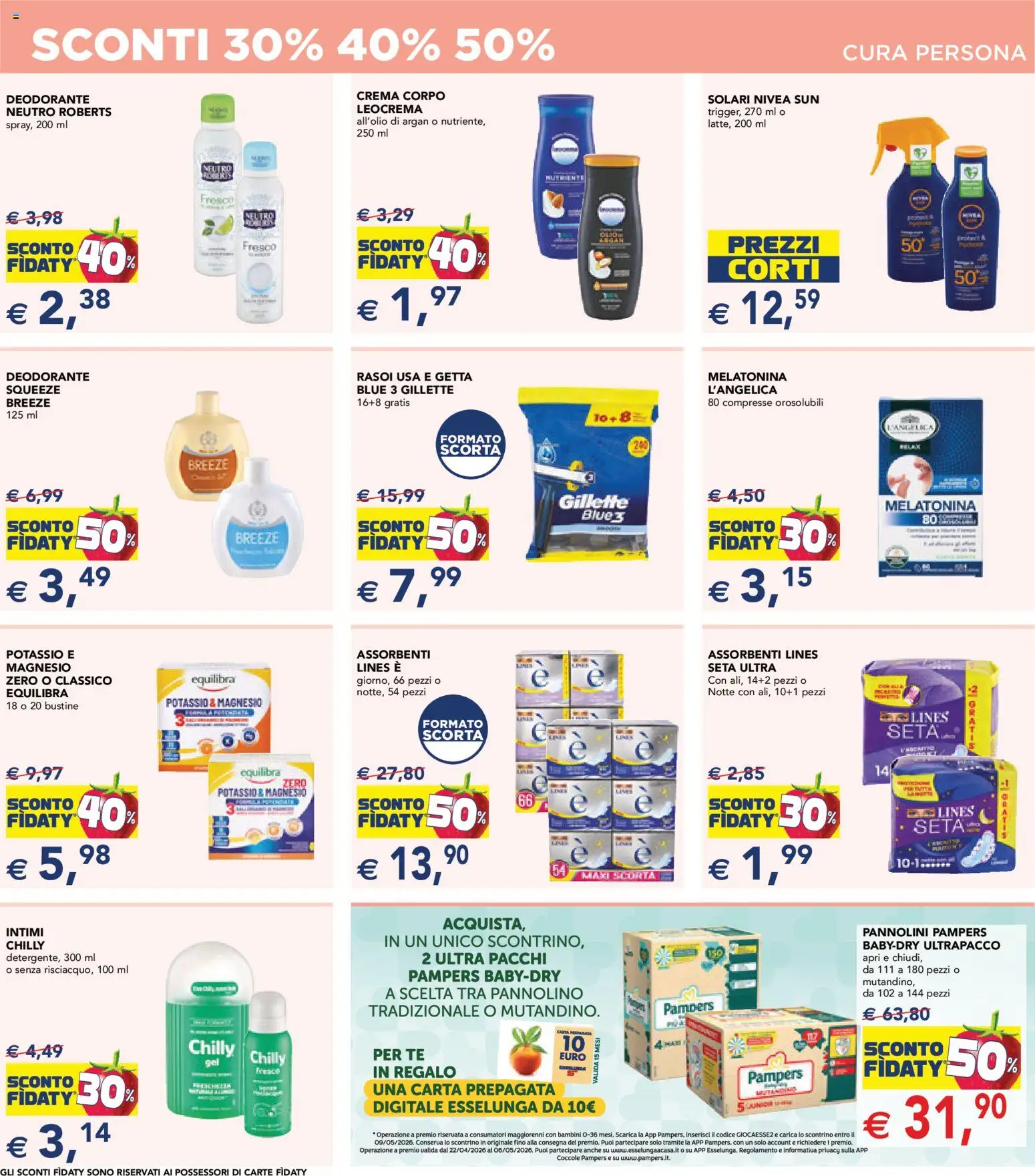 Volantino Esselunga S del 23.04.2026 | Pagina: 17 | Prodotti: Pannolini, Deodorante, Tè, Pampers