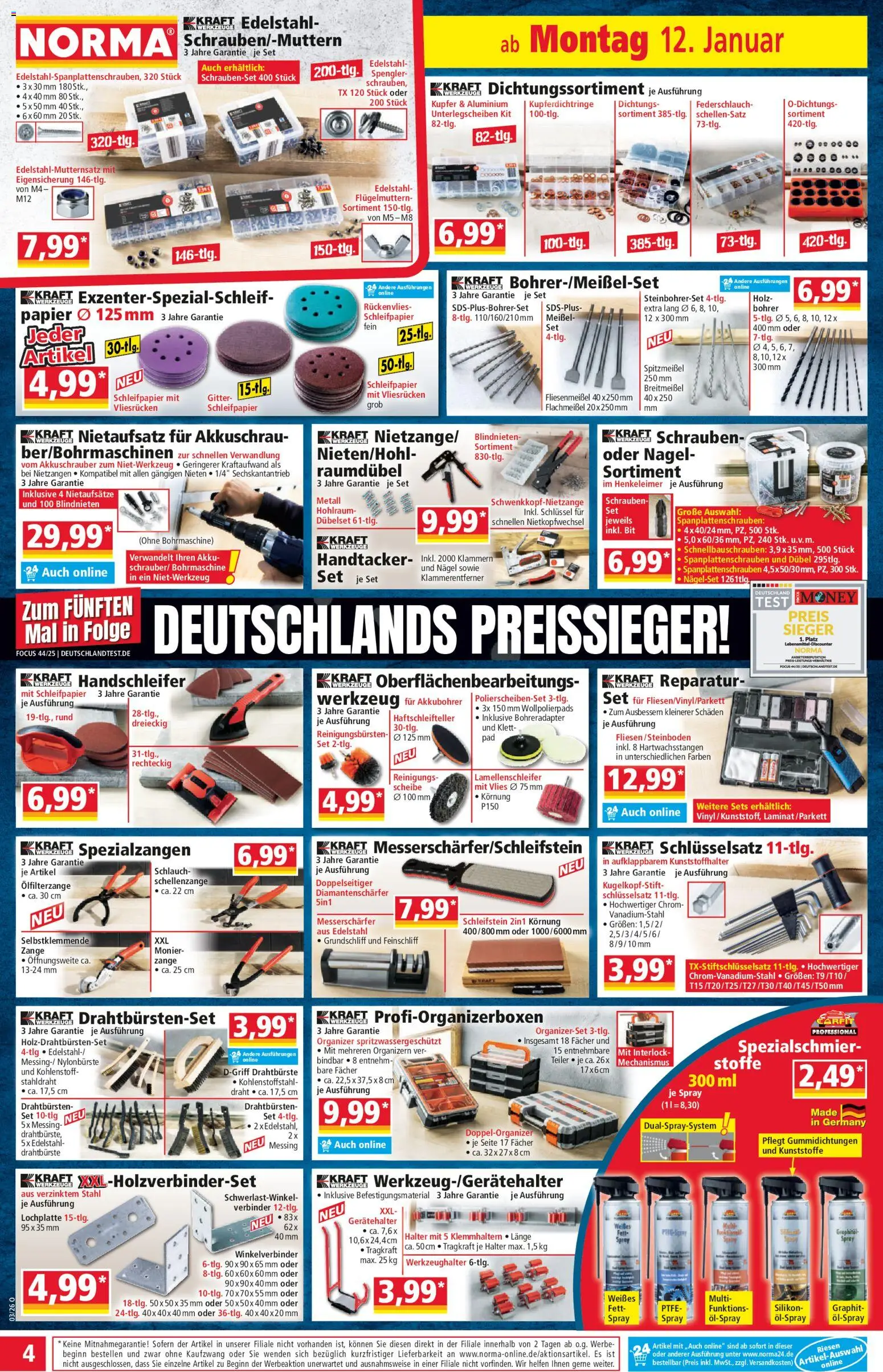 Norma Prospekt 	 – gültig ab 12.01.2026 | Seite: 4 | Produkte: Verbinder, Akkuschrauber