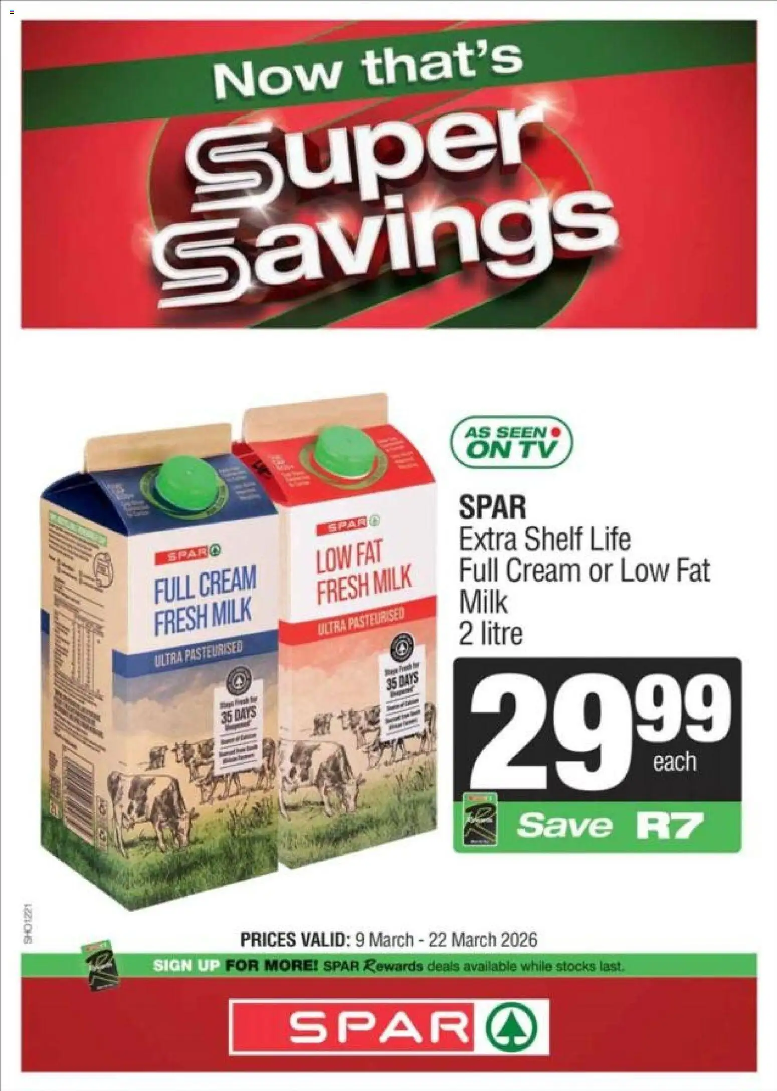 New Superspar catalogue – valid from 09.03.2026 | Page: 7 | Products: TV, Shelf, Milk, Cream