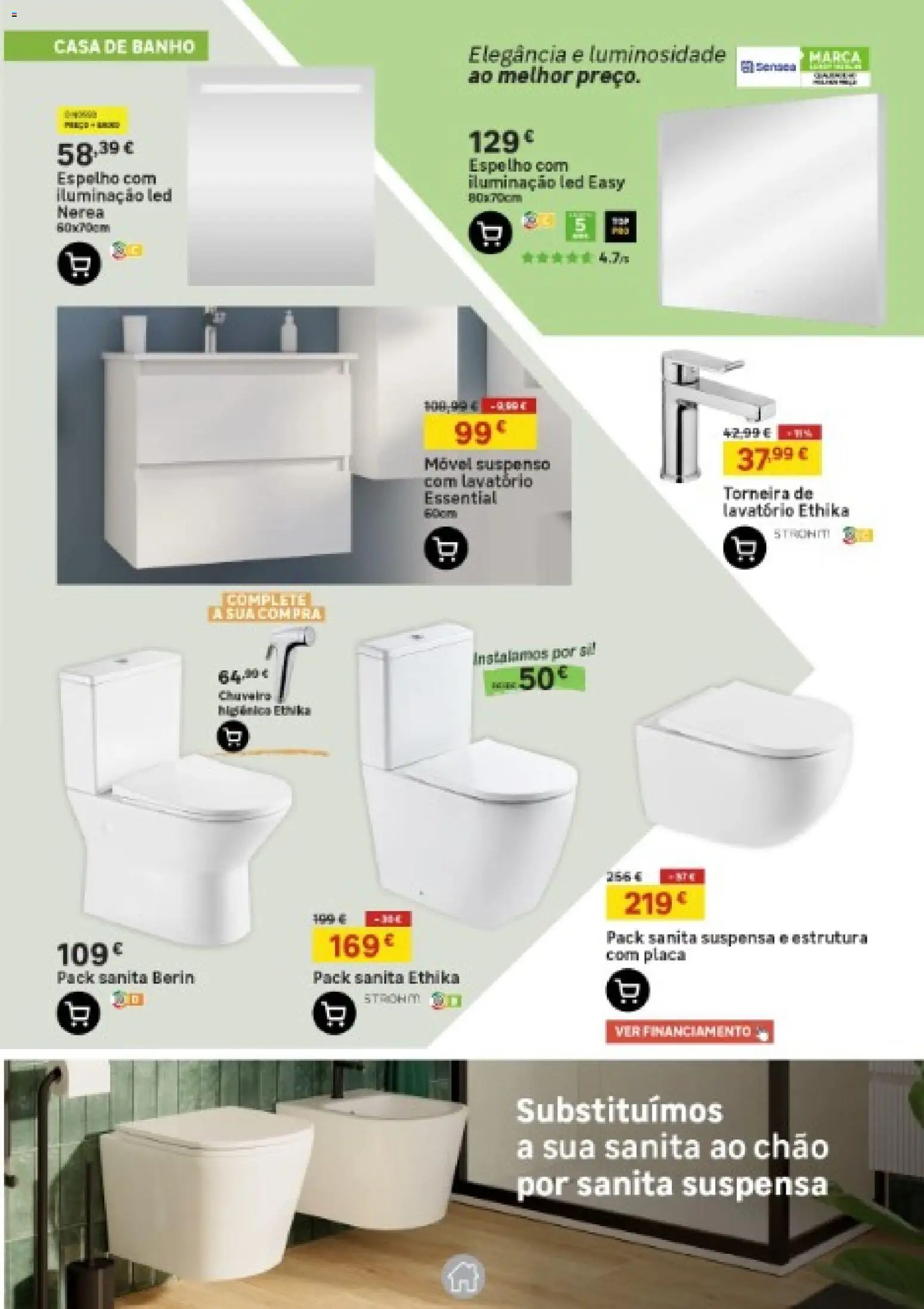 Leroy Merlin Catálogo │ válido de 15.01.2026 | Página: 7 | Produtos: Torneira, Lavatório, Chuveiro, Espelho