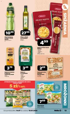 Netto gazetka - Spożywcza od 14.07.2025 | Strona: 13 | Produkty: Kasza, Zupa, Gnocchi, Makaron