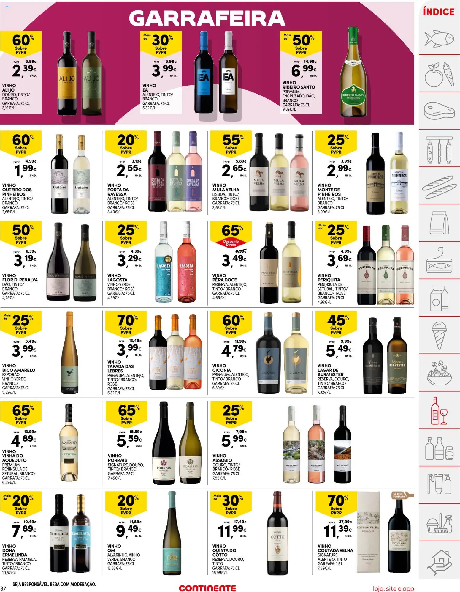 Continente folheto │ válido de 21.04.2026 | Página: 37 | Produtos: Porta, Lagosta, Pera doce vinho, Vinho