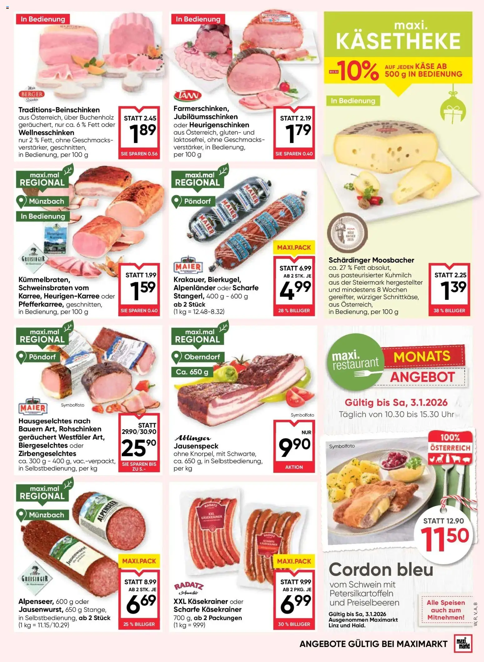 Maximarkt Vöcklabruck, Ried gültig ab 04.12.2025 | Seite: 9 | Produkte: Uhr, Käse