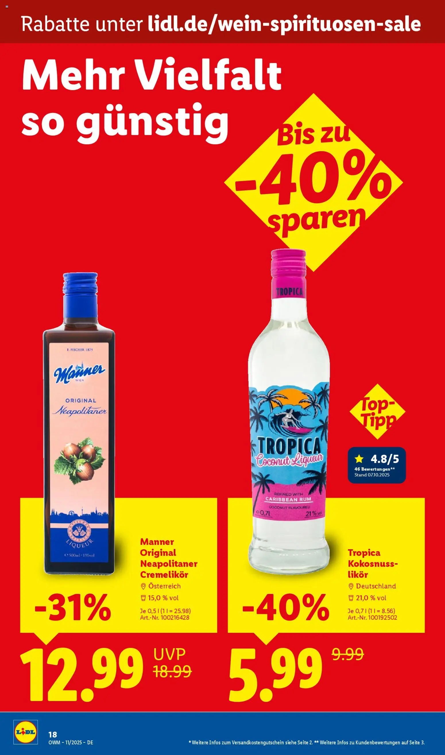 Lidl - Prospekt – gültig ab 01.11.2025 | Seite: 18 | Produkte: Likör, Rum